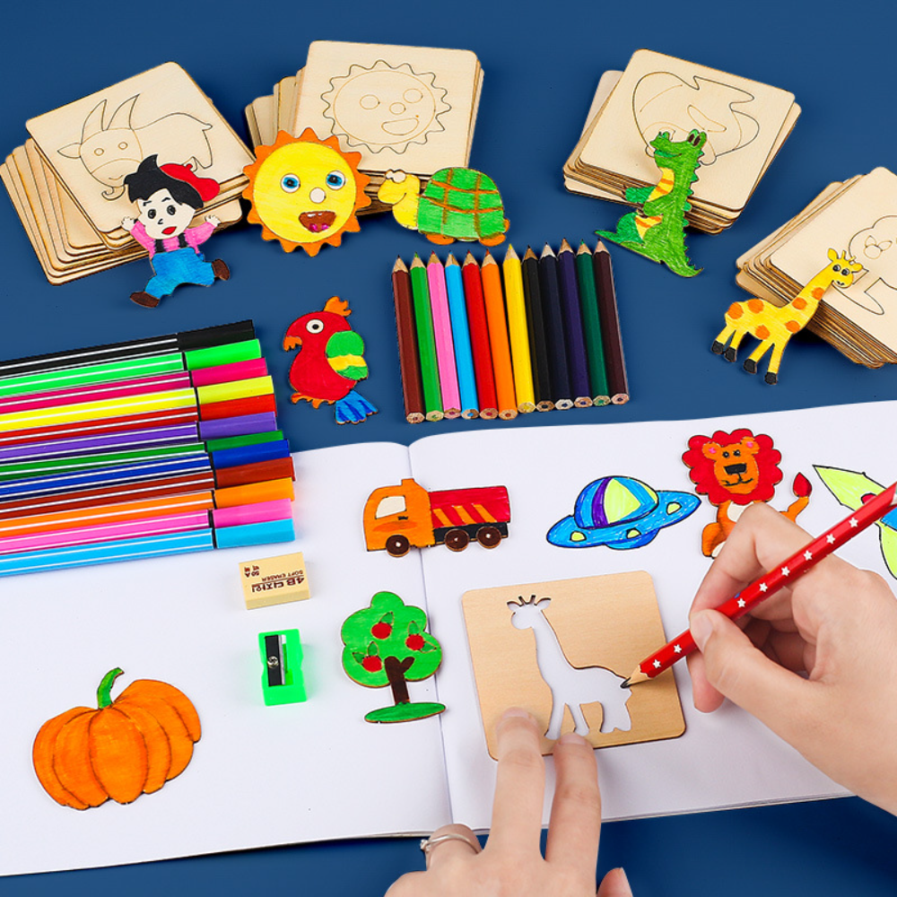 Art Craft Toddler - Montessori Kids Toys Drawing Toys Wooden