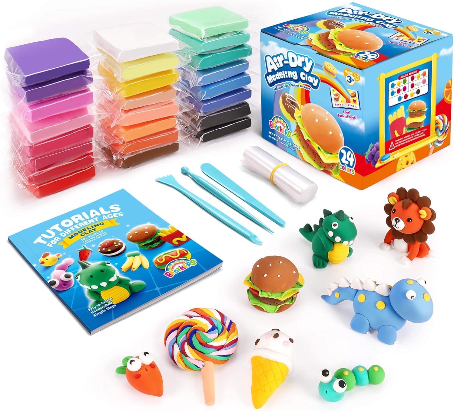 Art Craft And - 24 Colors Air Dry Clay Kit
