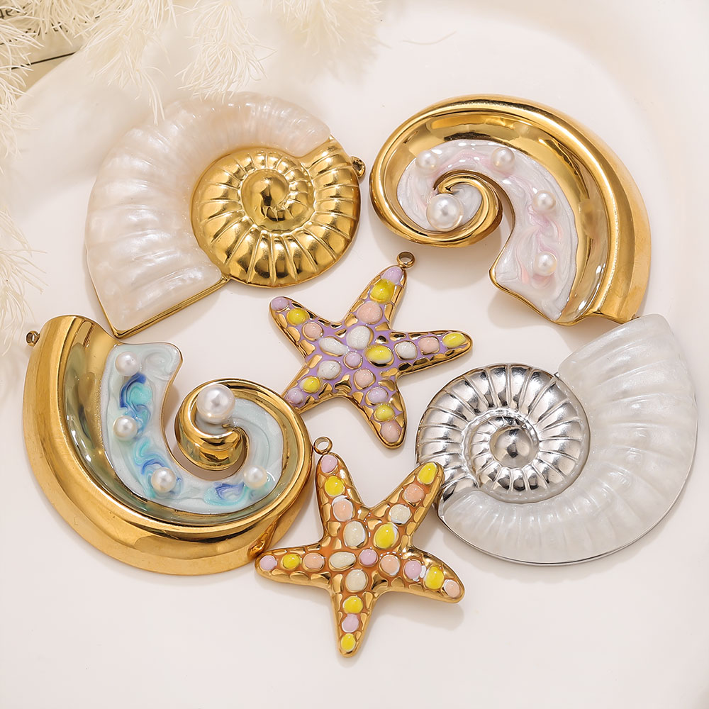 Art Craft Accessories - 2PCS Pearl Conch Starfish Stainless Steel