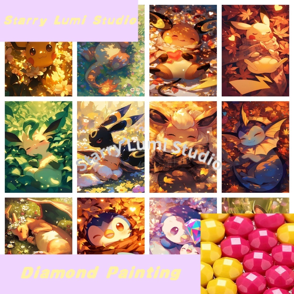 Art Craft Things - Cartoon Pokemon Pikachu Charizard Eevee Vulpix