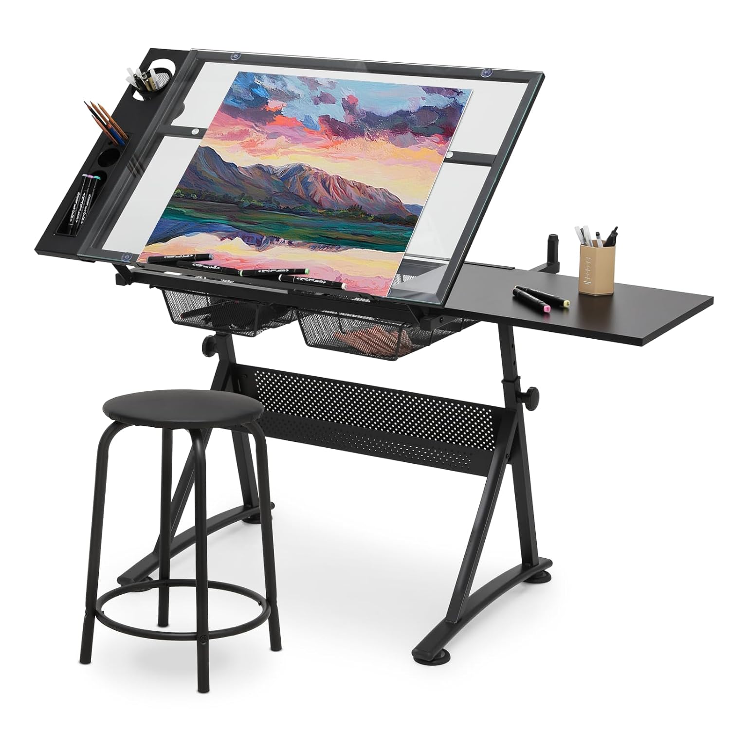 Art & Craft Kortingscode - Drafting Table with Height Adjustable Glass