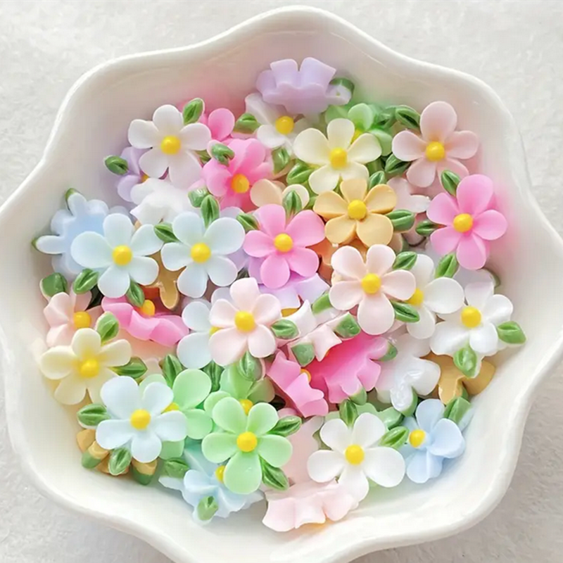 Art Craft Rose - 60pcs Mixed Resin Mini Colorful roses
