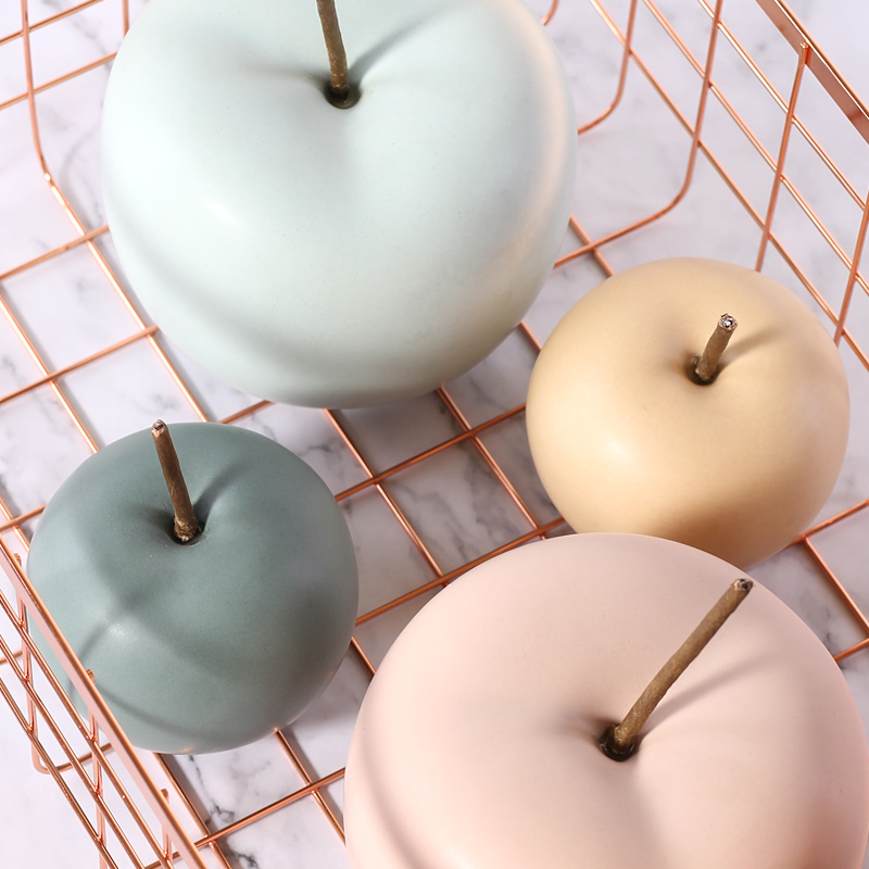 Art Craft Ideas For School - Miniature Ceramic Apple Ornaments Fruit Figurines