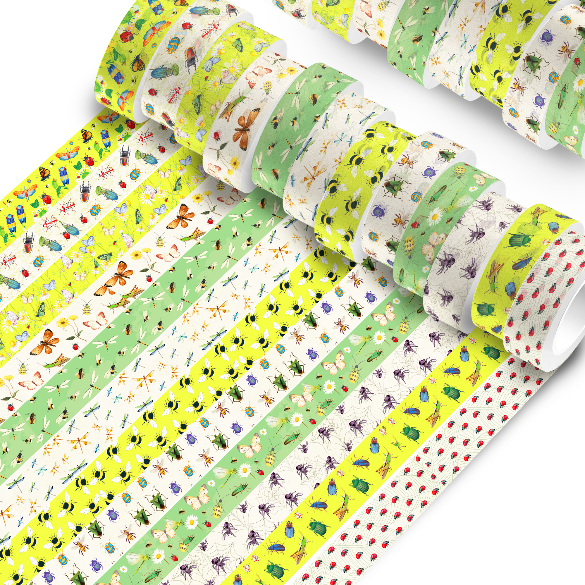Washi Tape Rolls - 12 Rolls Cartoon Insect Bee Butterfly