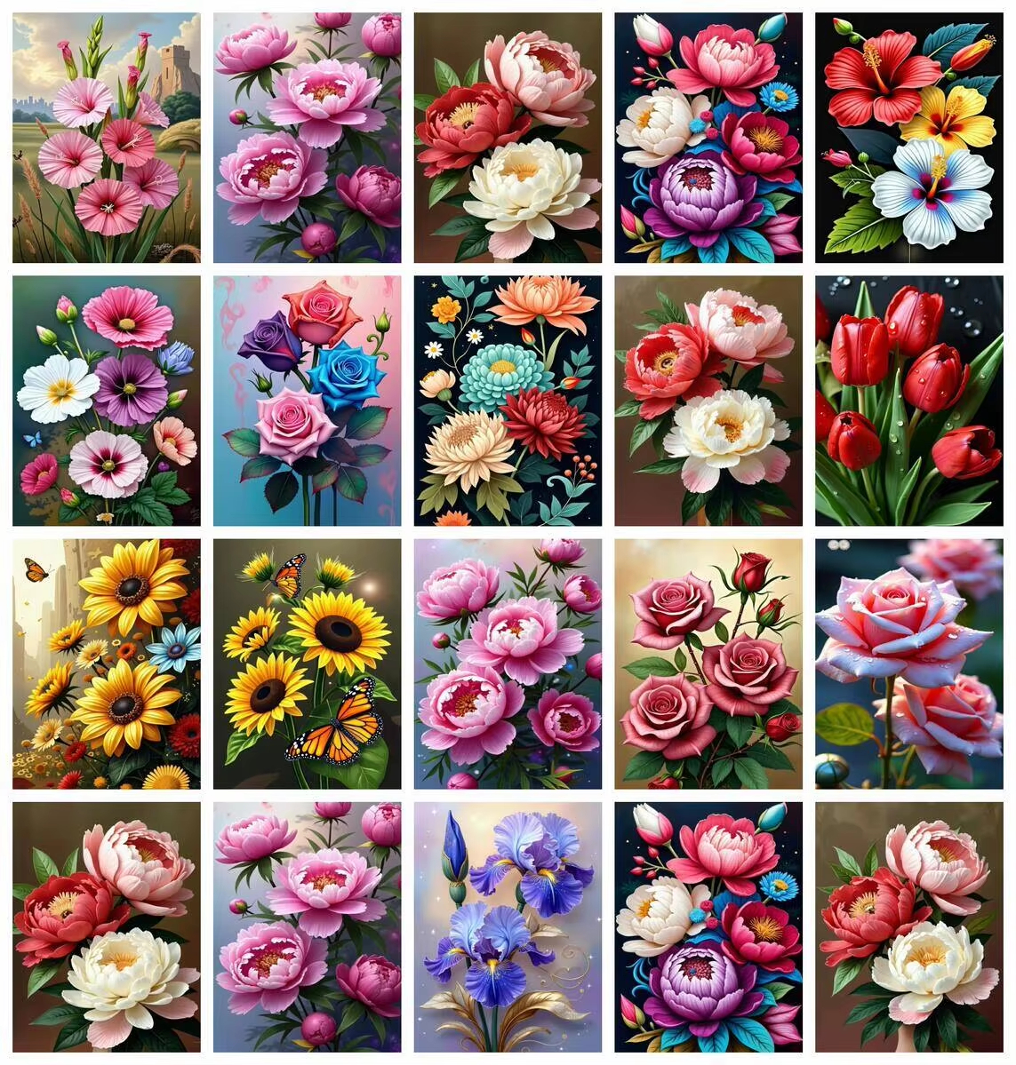 Art Craft Rose - Full Square Diamond Painting Kits Peony