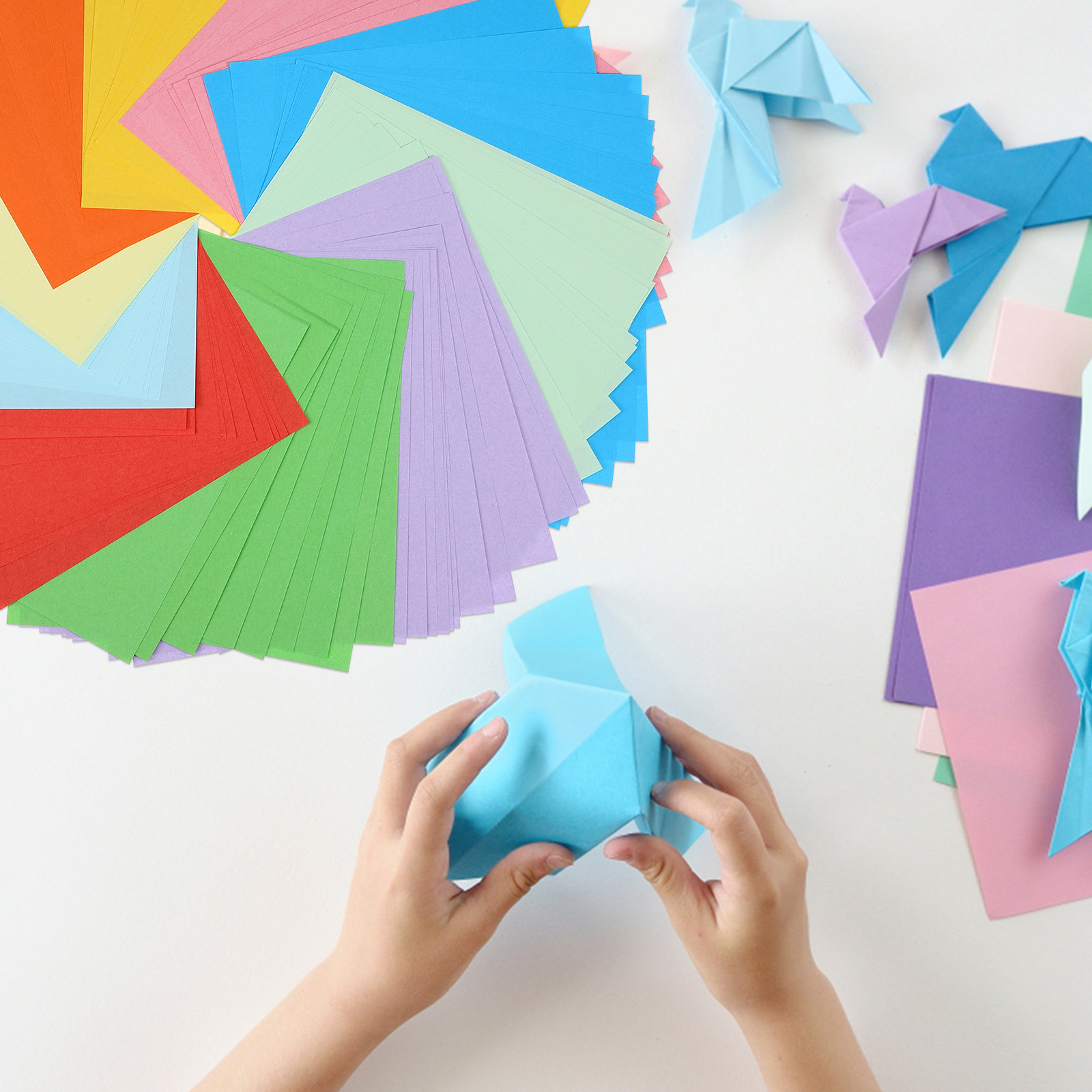 100 Sheets Colorful Square Ori - Art Craft Easy With Paper 评论和价格