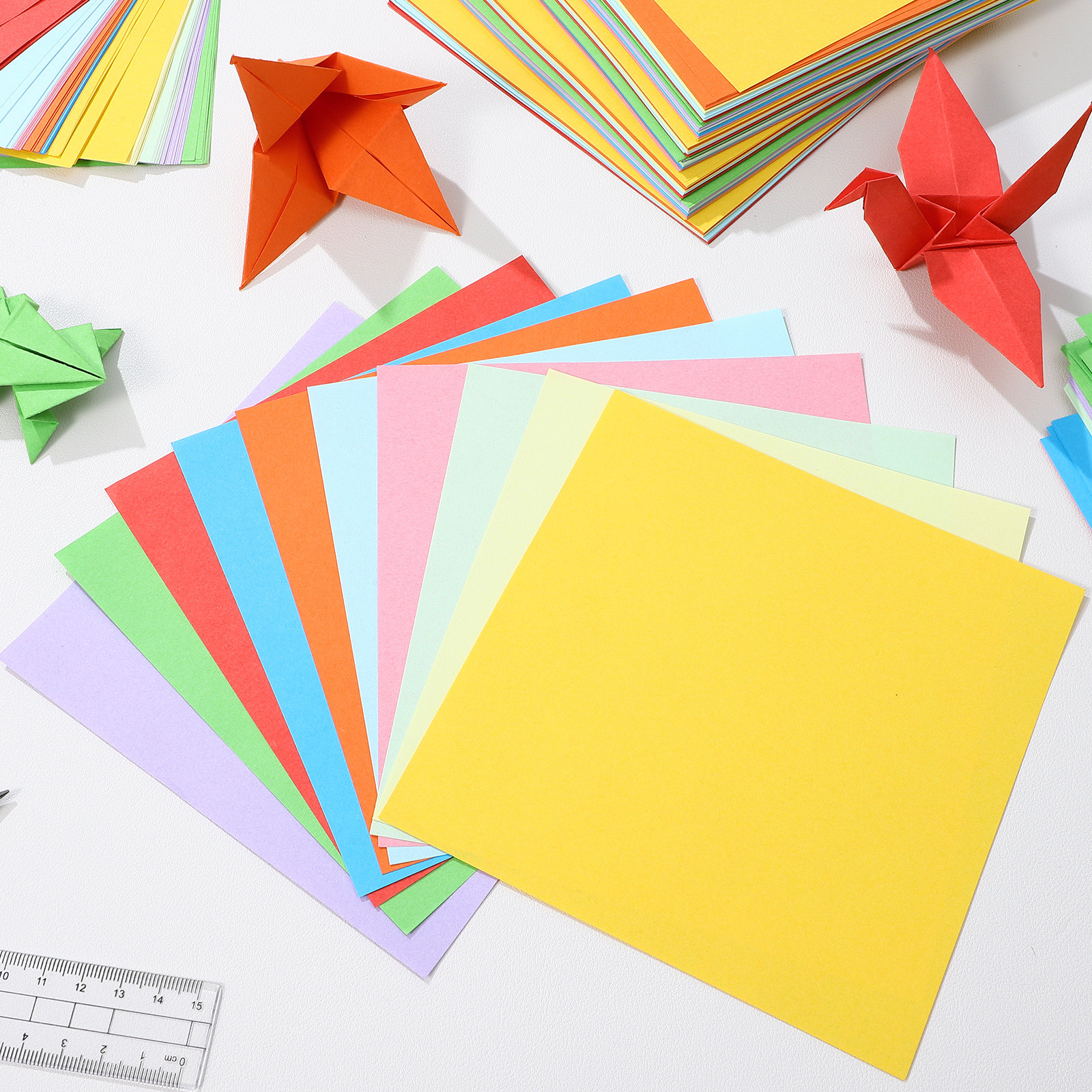 100 Sheets Colorful Square Ori - Art Craft Easy With Paper 评论和价格