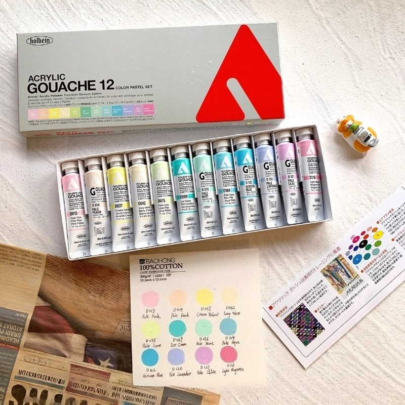 Holbein12 Color Opaque Acrylic - Gouache Paint Set 评论和价格