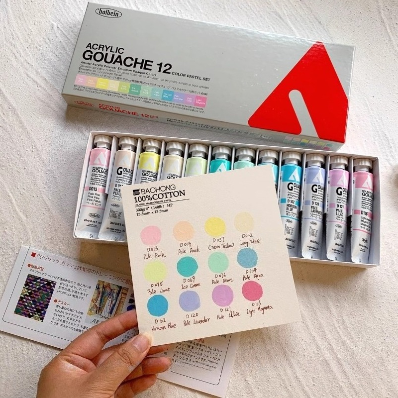 Holbein12 Color Opaque Acrylic - Gouache Paint Set 评论和价格