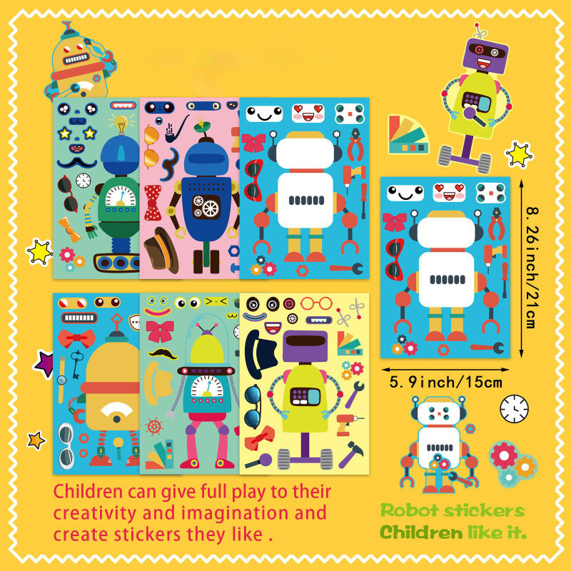 Assemble Robot Stickers For Ki - Art Craft Toddler 评论和价格