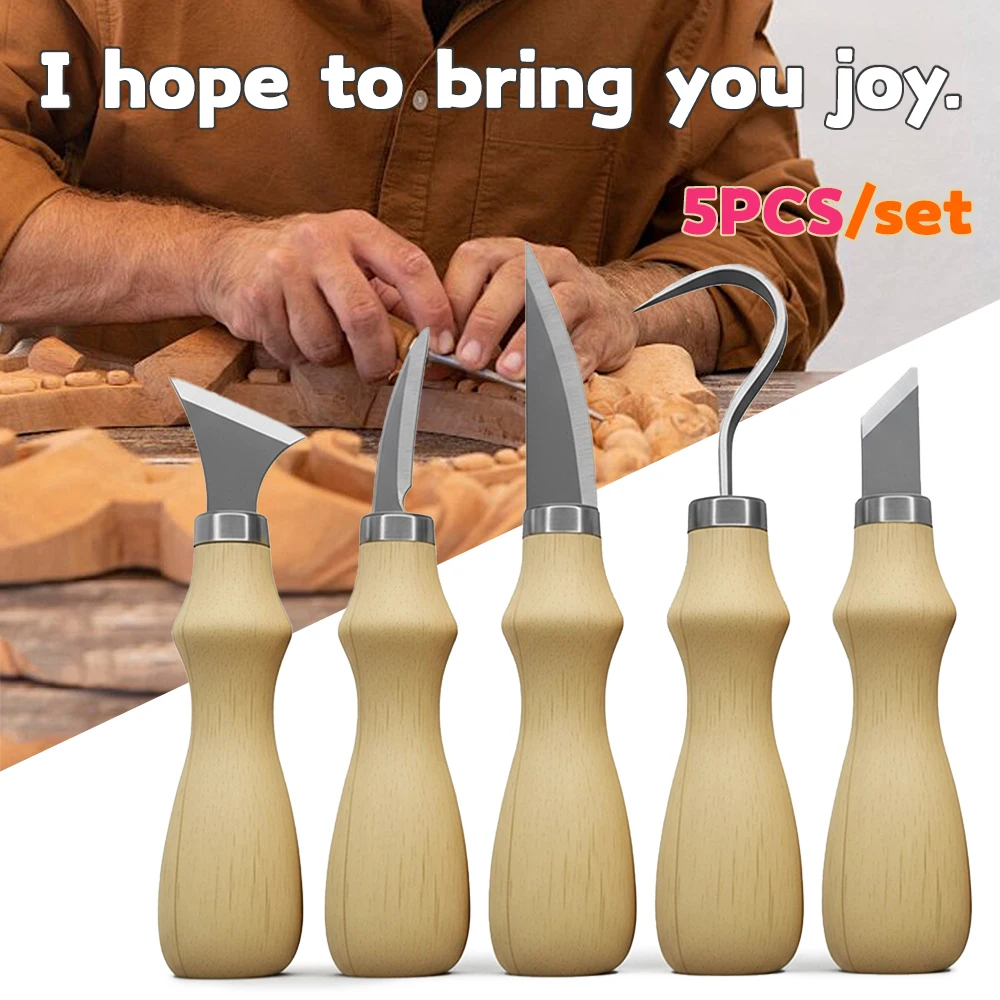 5Pcs Wood Carving Tools Set,Cu - Art Craft Tools 评论和价格