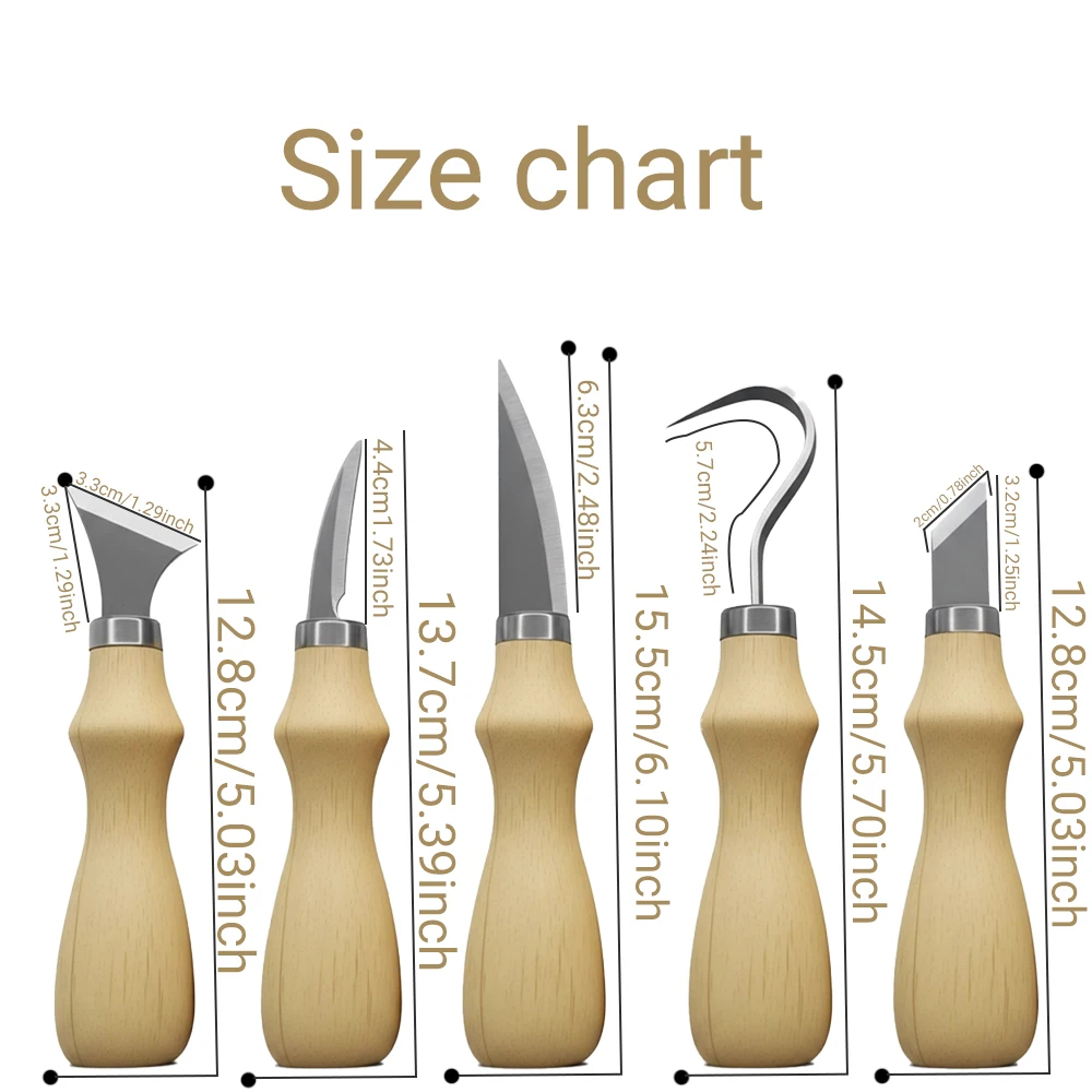 5Pcs Wood Carving Tools Set,Cu - Art Craft Tools 评论和价格