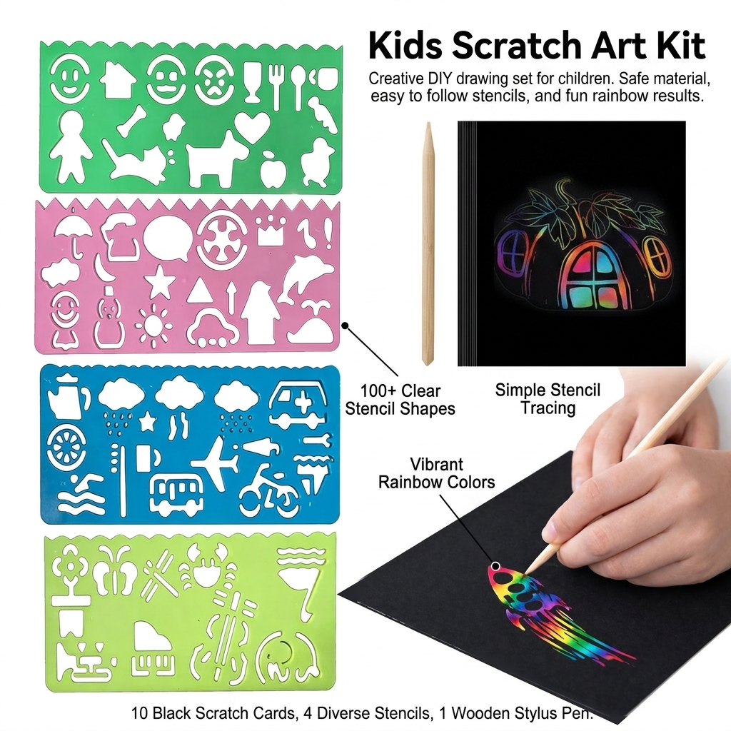Scratch Art Paper for Kids DIY - Art Craft Easy With Paper 评论和价格