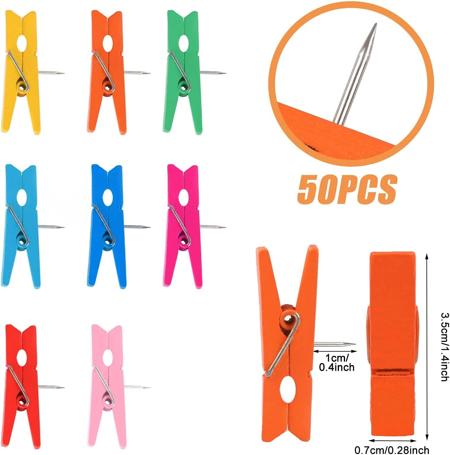 50 PCS Colorful Push Pin with  - Artwork Craft 评论和价格