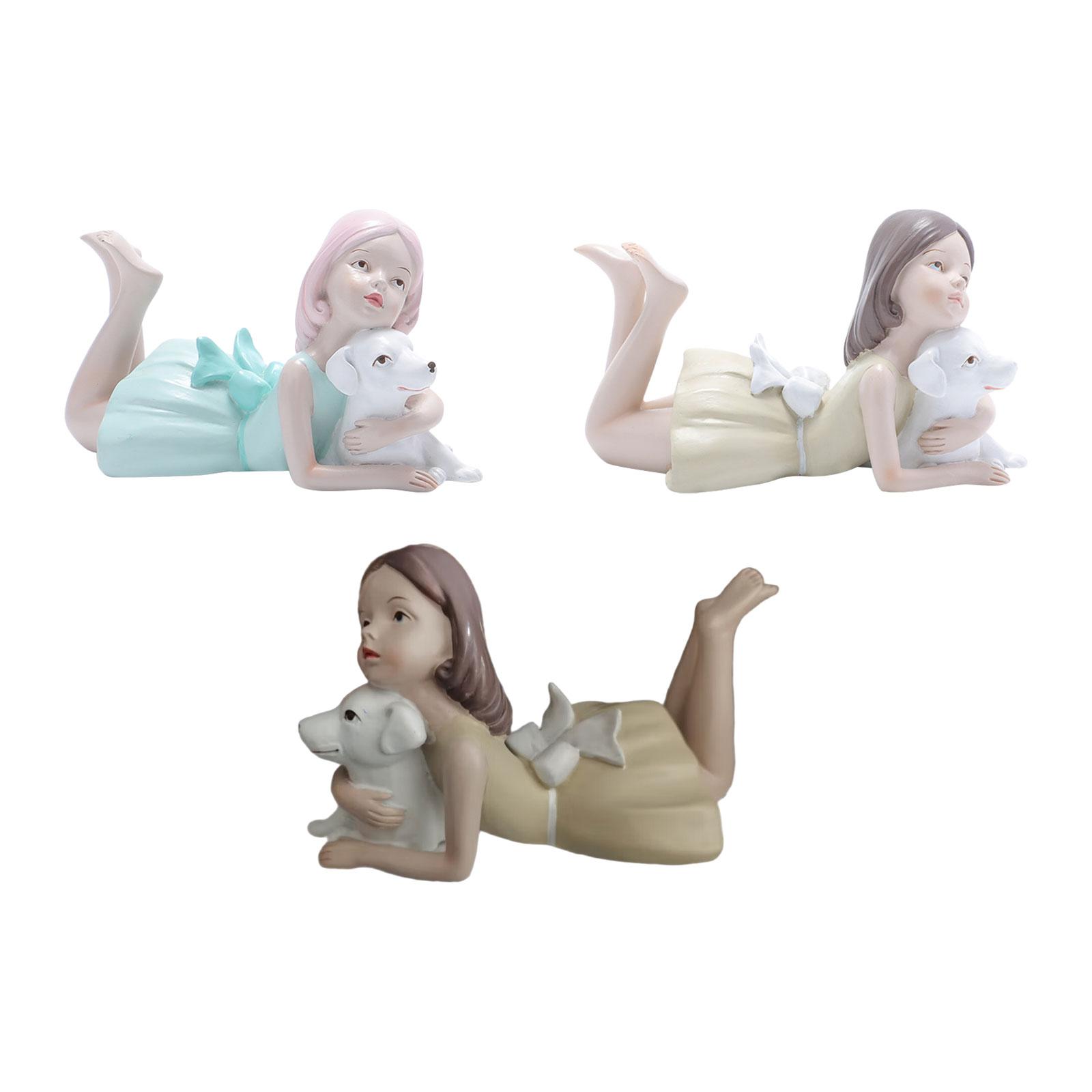 Girl Dog Figurine Resin Sculpt - Artwork Craft 评论和价格