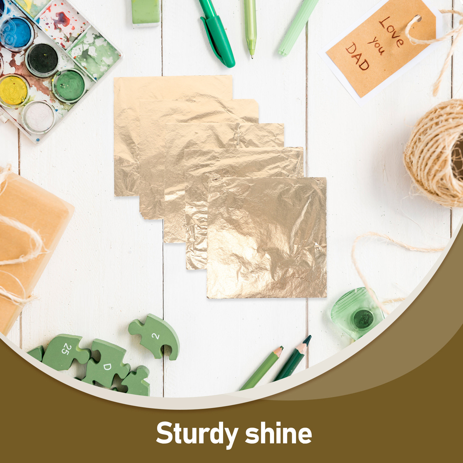 100 Sheets Gold Foil Sheets 14 - Art Craft Leaves 评论和价格