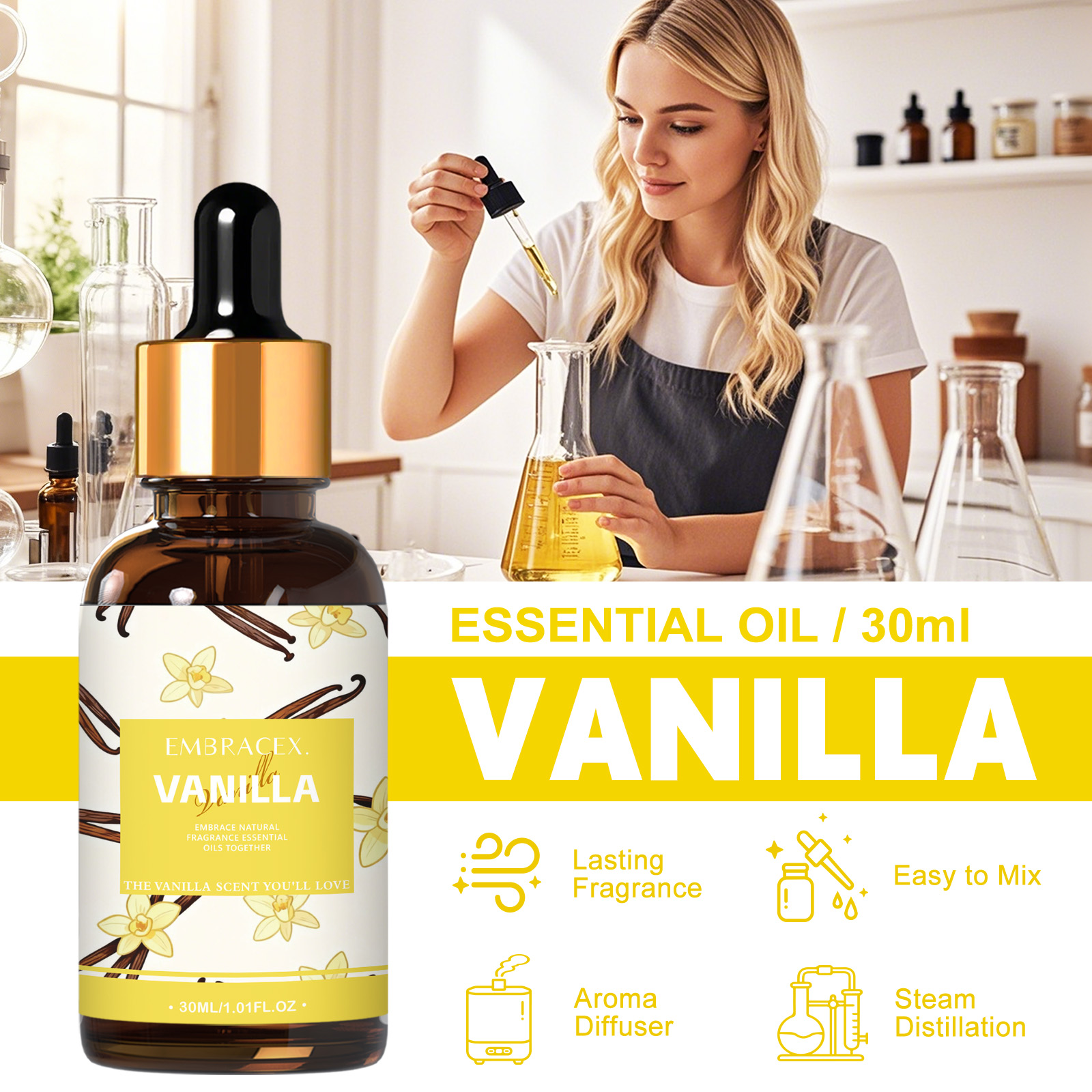 30ml Vanilla Essential Oil Per - Art Craft Things 评论和价格