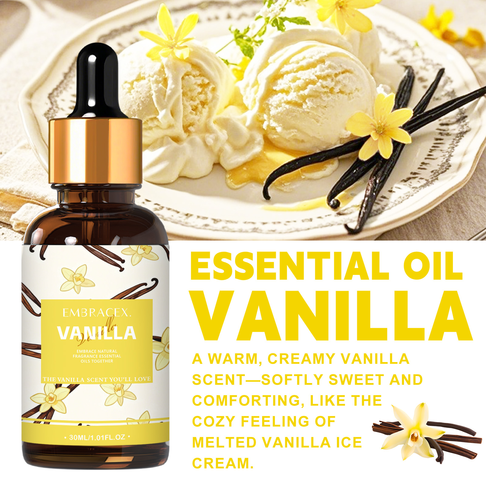 30ml Vanilla Essential Oil Per - Art Craft Things 评论和价格