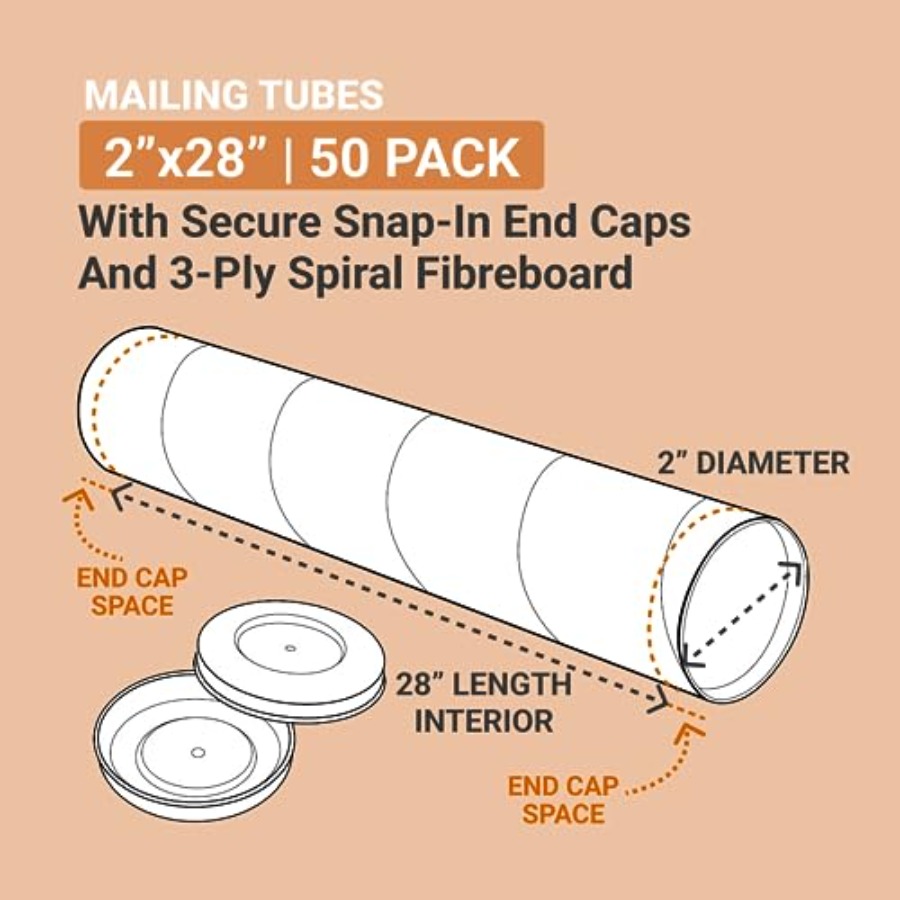 Cardboard Tubes with Caps, 18