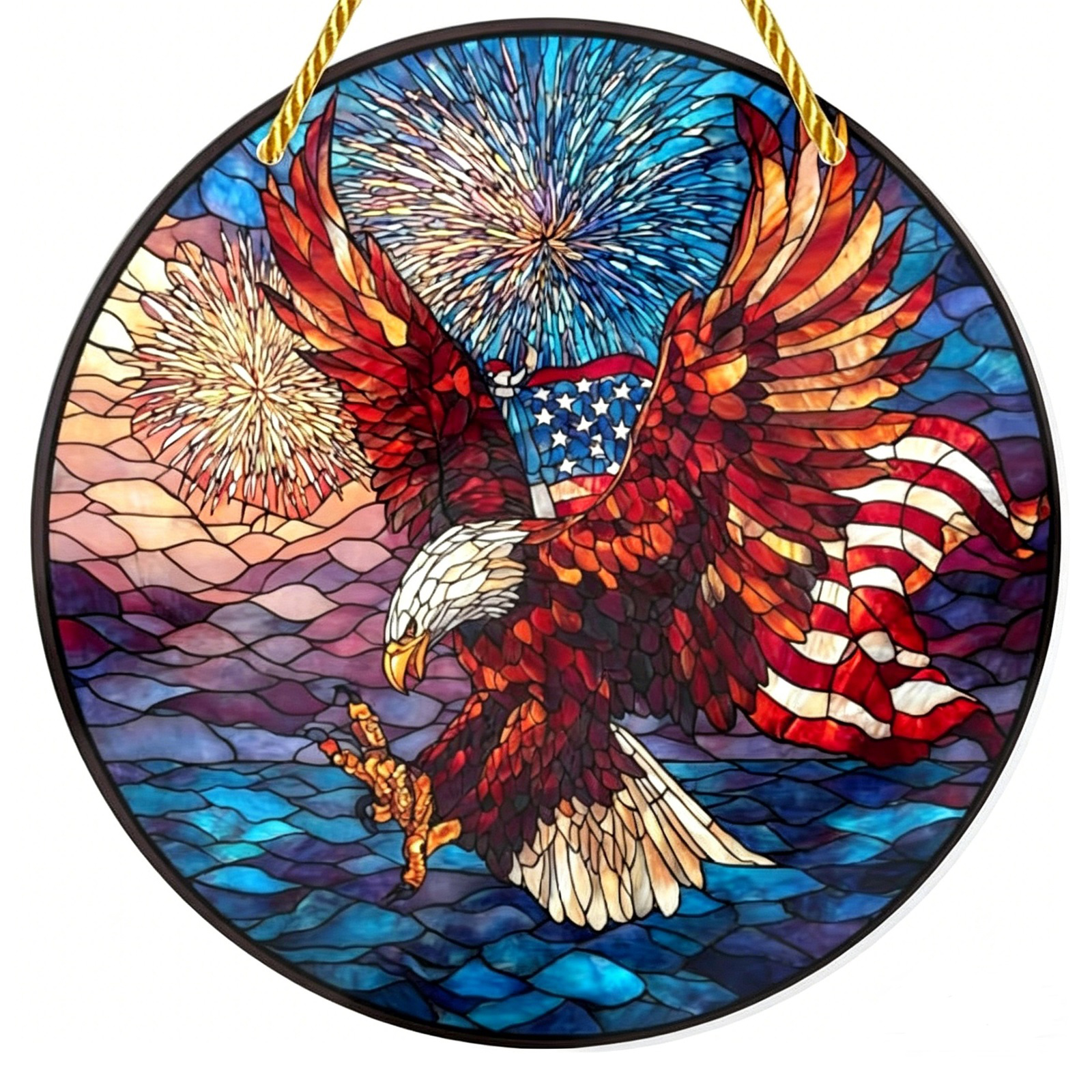 4th of July Sun Catcher for Wi - Art And Craft Independence Day 评论和价格