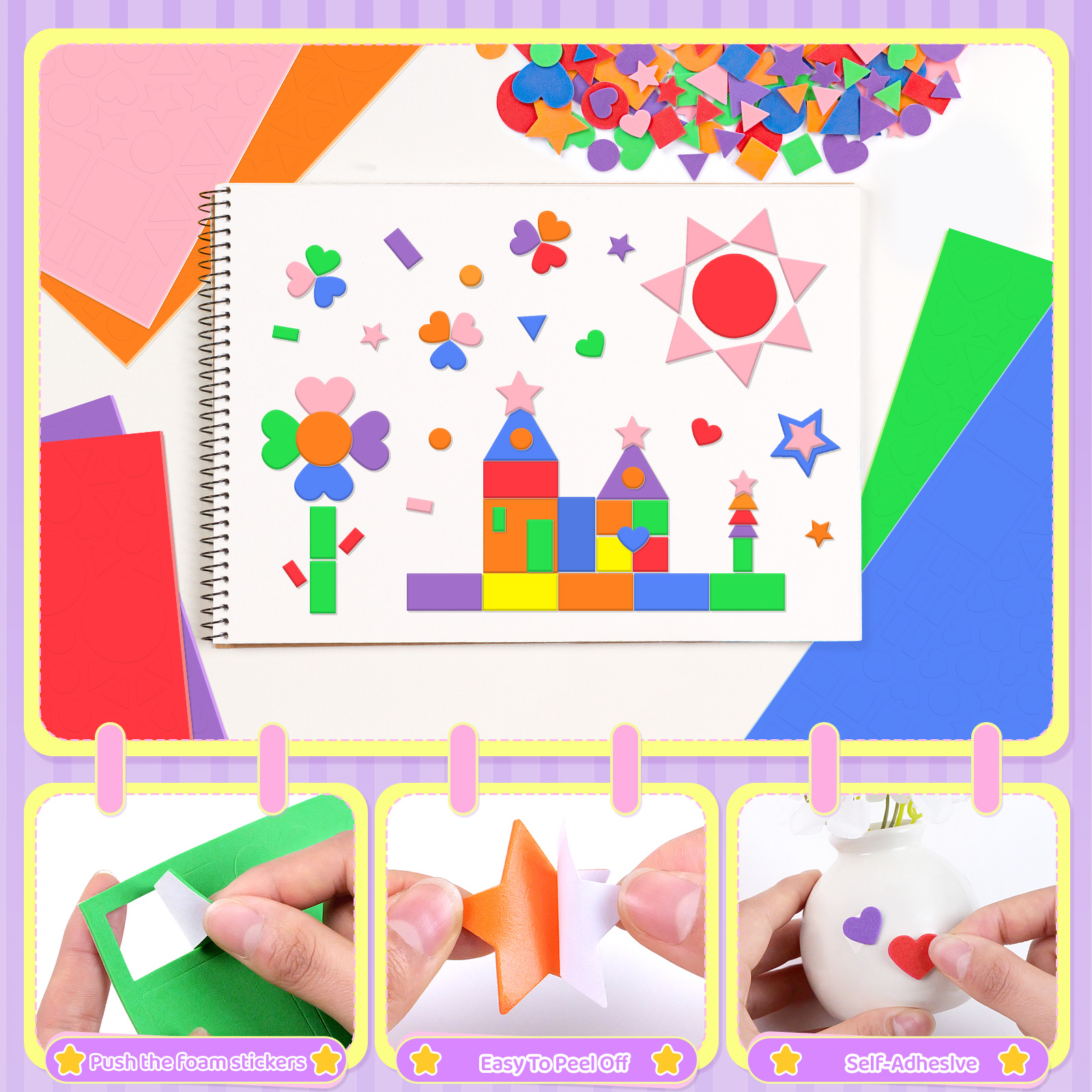 6/12/24 Sheets Non-Toxic EVA F - Art Craft Toddler 评论和价格