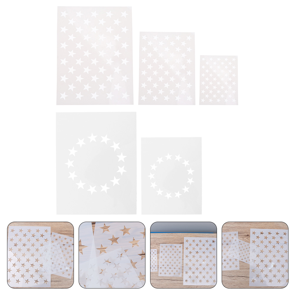 5pcs Star Stencil Template For - Art And Craft Independence Day 评论和价格