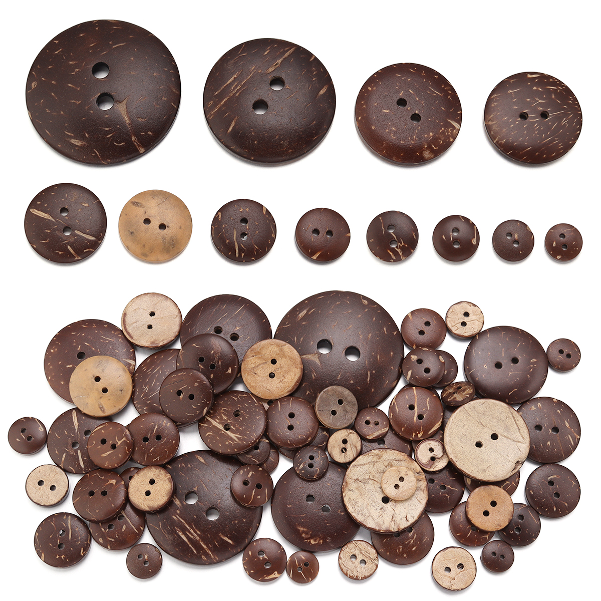 10-100Pcs Natural Coconut Shel - Art Craft Accessories 评论和价格