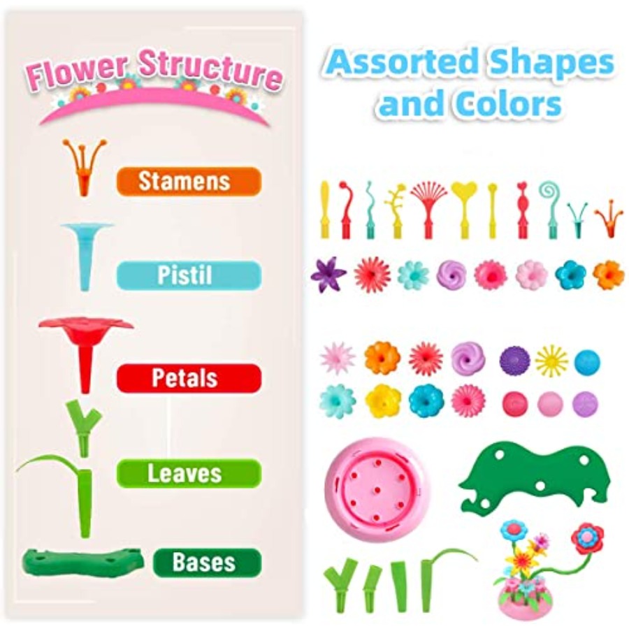 Flower Building Toy Set for Gi - Art Craft For 3 Year Old 评论和价格