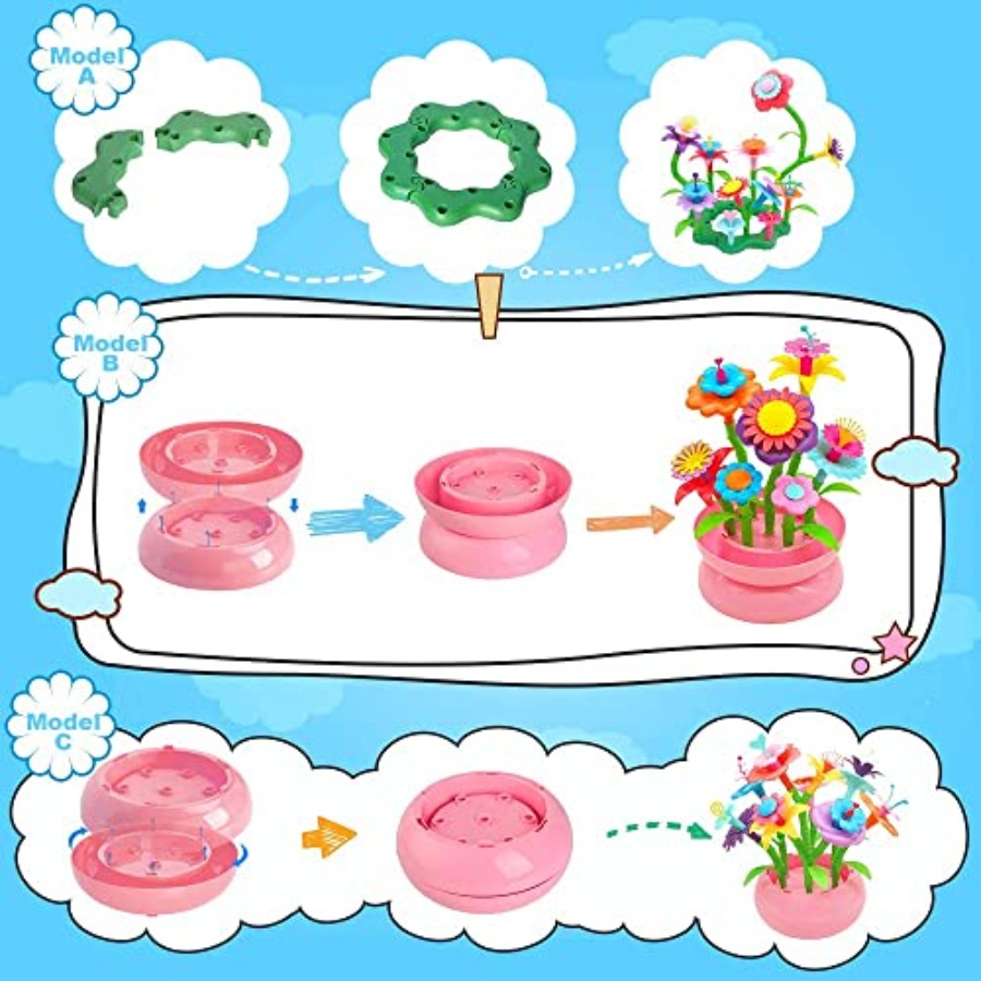Flower Building Toy Set for Gi - Art Craft For 3 Year Old 评论和价格