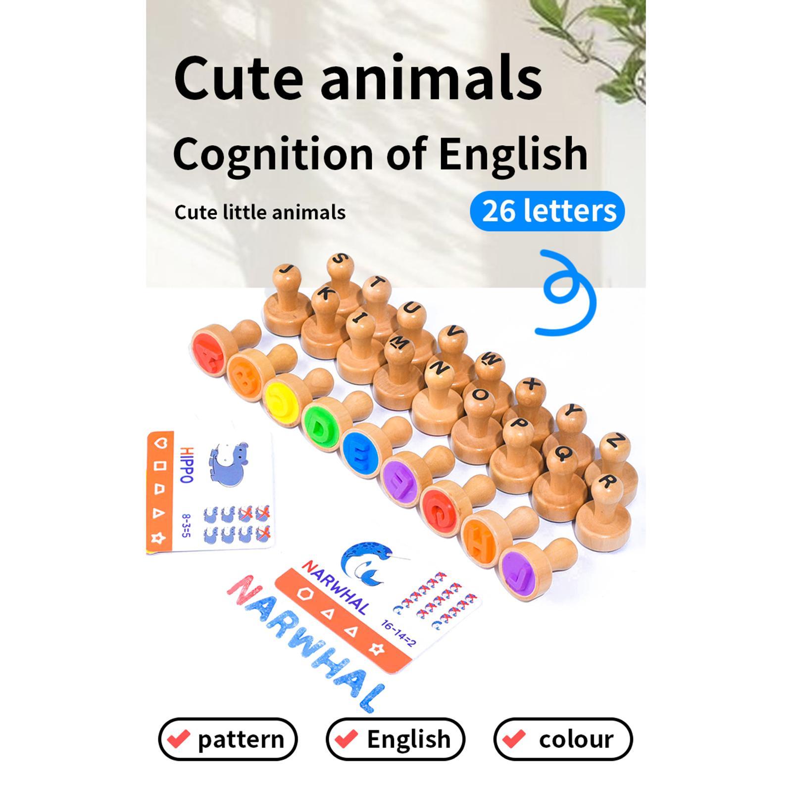 Wooden Alphabet Number Stamp E - Art Craft For 3 Year Old 评论和价格