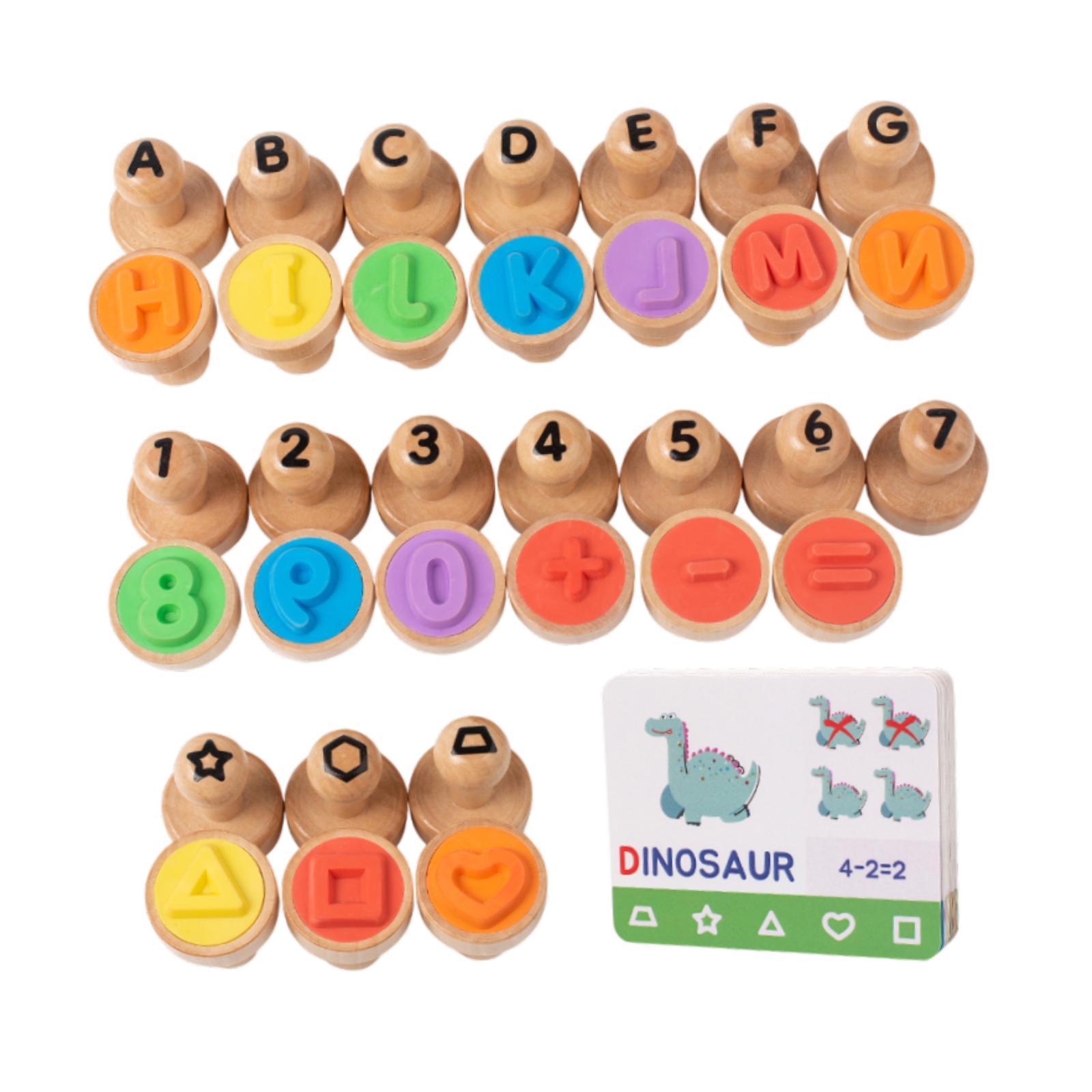 Wooden Alphabet Number Stamp E - Art Craft For 3 Year Old 评论和价格