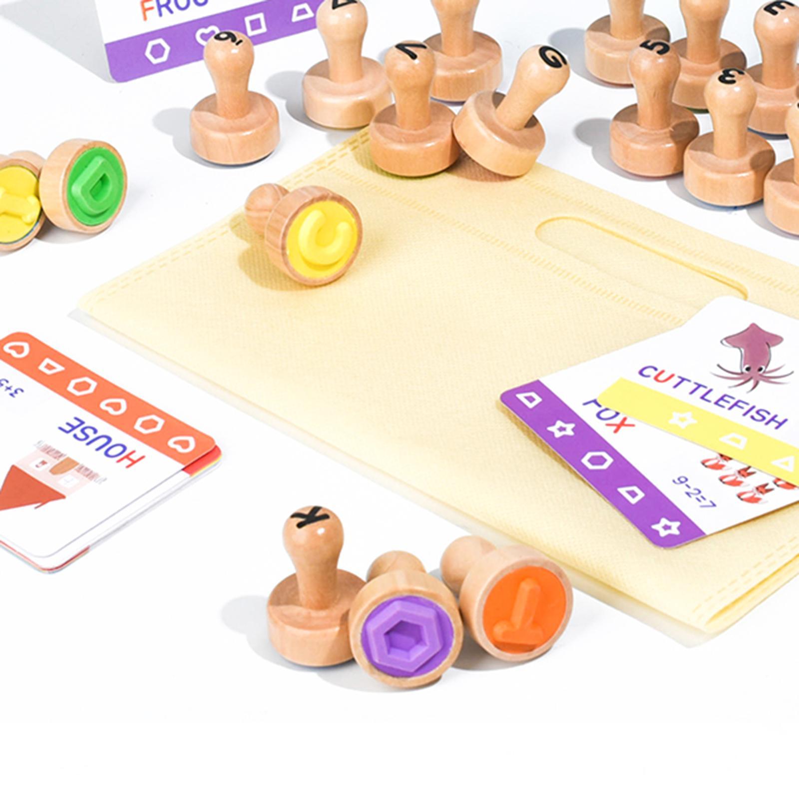 Wooden Alphabet Number Stamp E - Art Craft For 3 Year Old 评论和价格