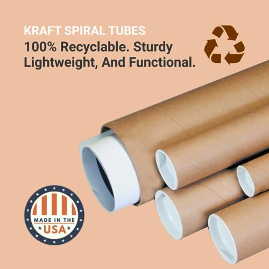 Cardboard Tubes with Caps, 20