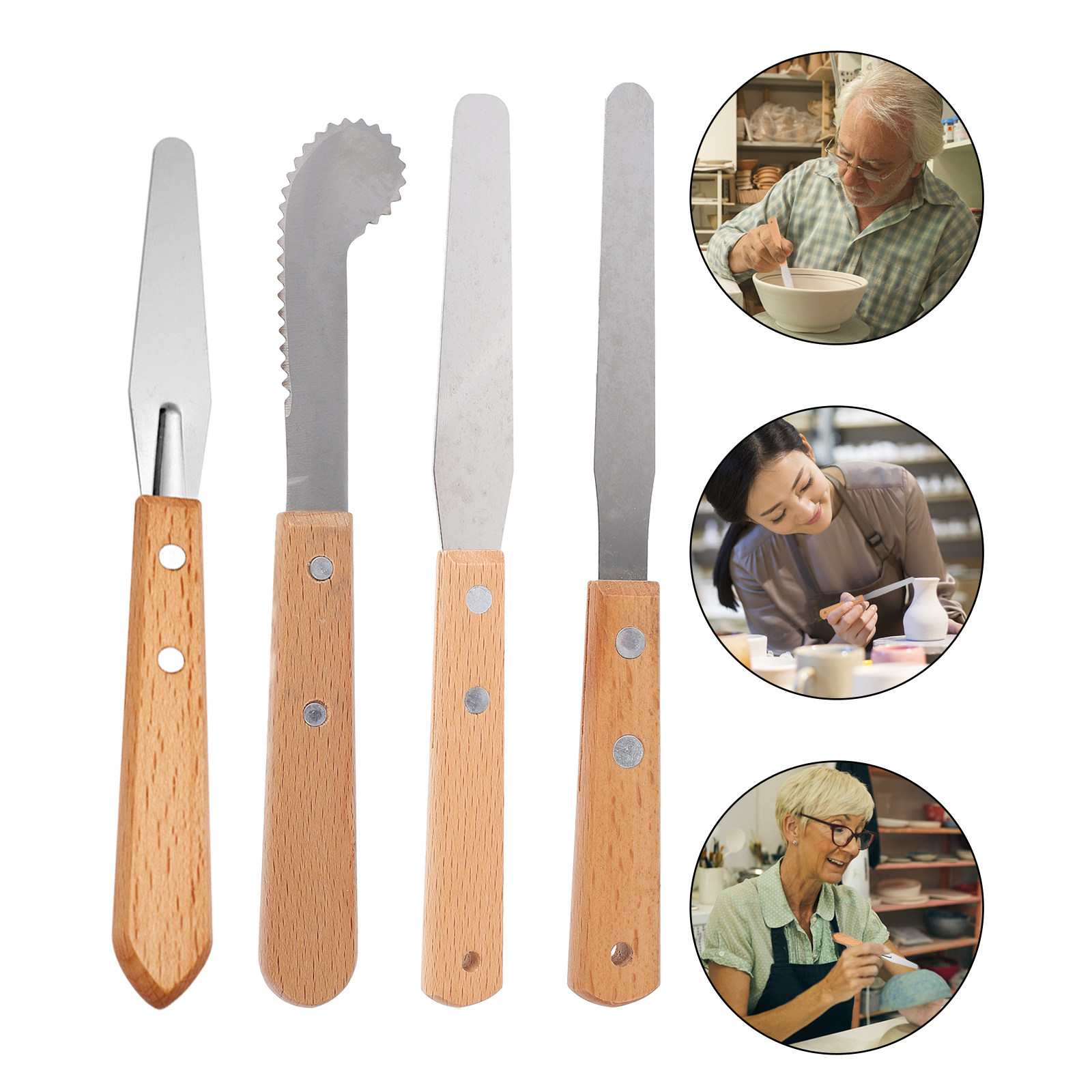 4Pcs Stainless Steel Palette K - Art Craft Tools 评论和价格