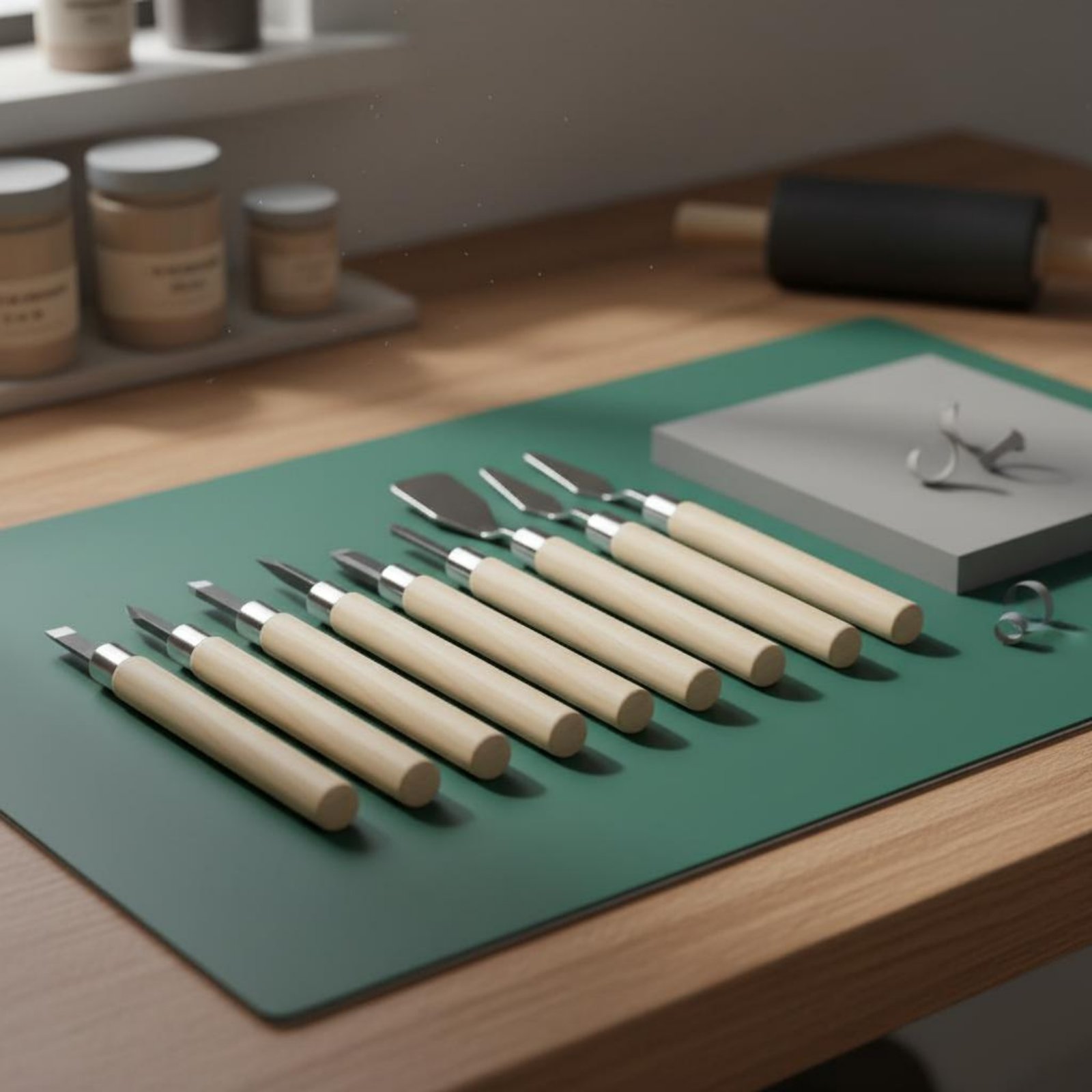9 Pieces Linoleum Carving Kit  - Linocut Carving Tool 评论和价格
