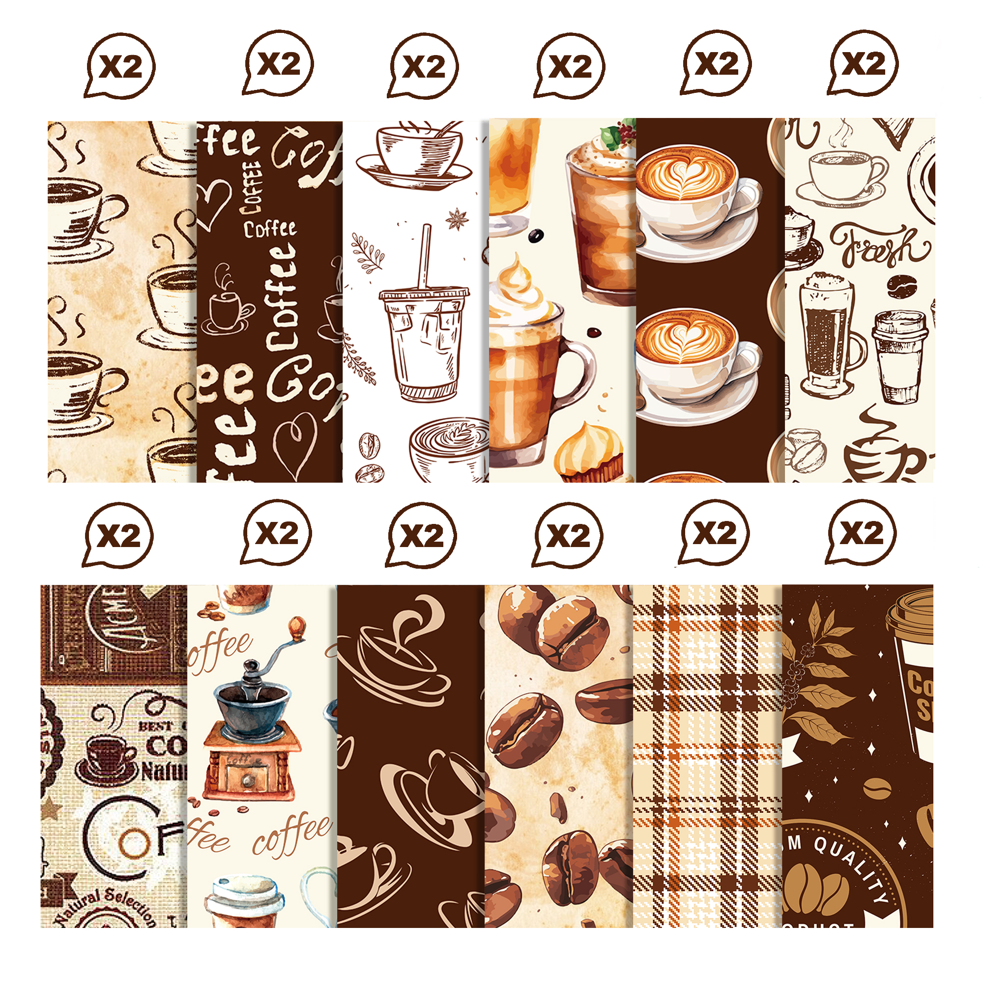 Vintage Coffee Pattern Washi T - Washi Tape Rolls 评论和价格