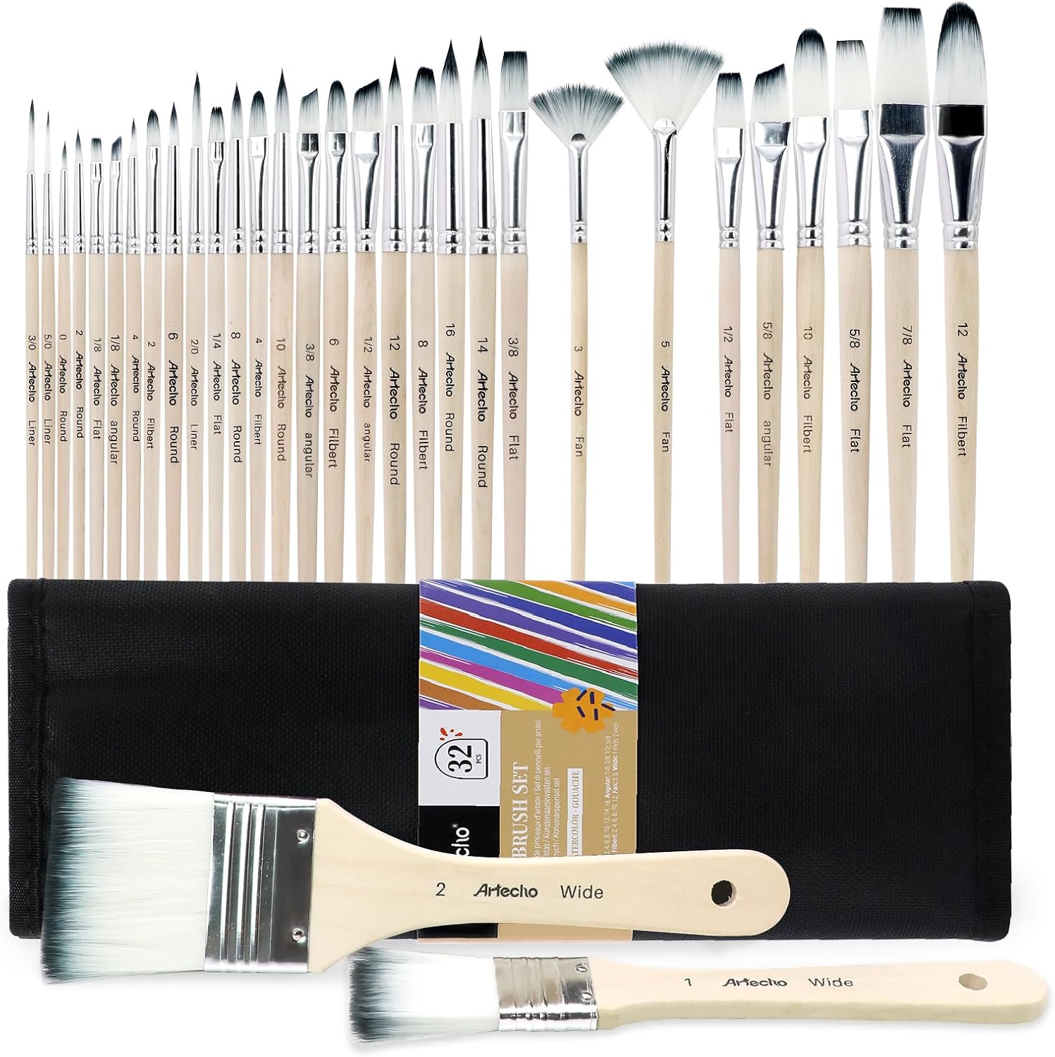32 Pcs Acrylic Paint Brushes S - Gouache Paint Set 评论和价格