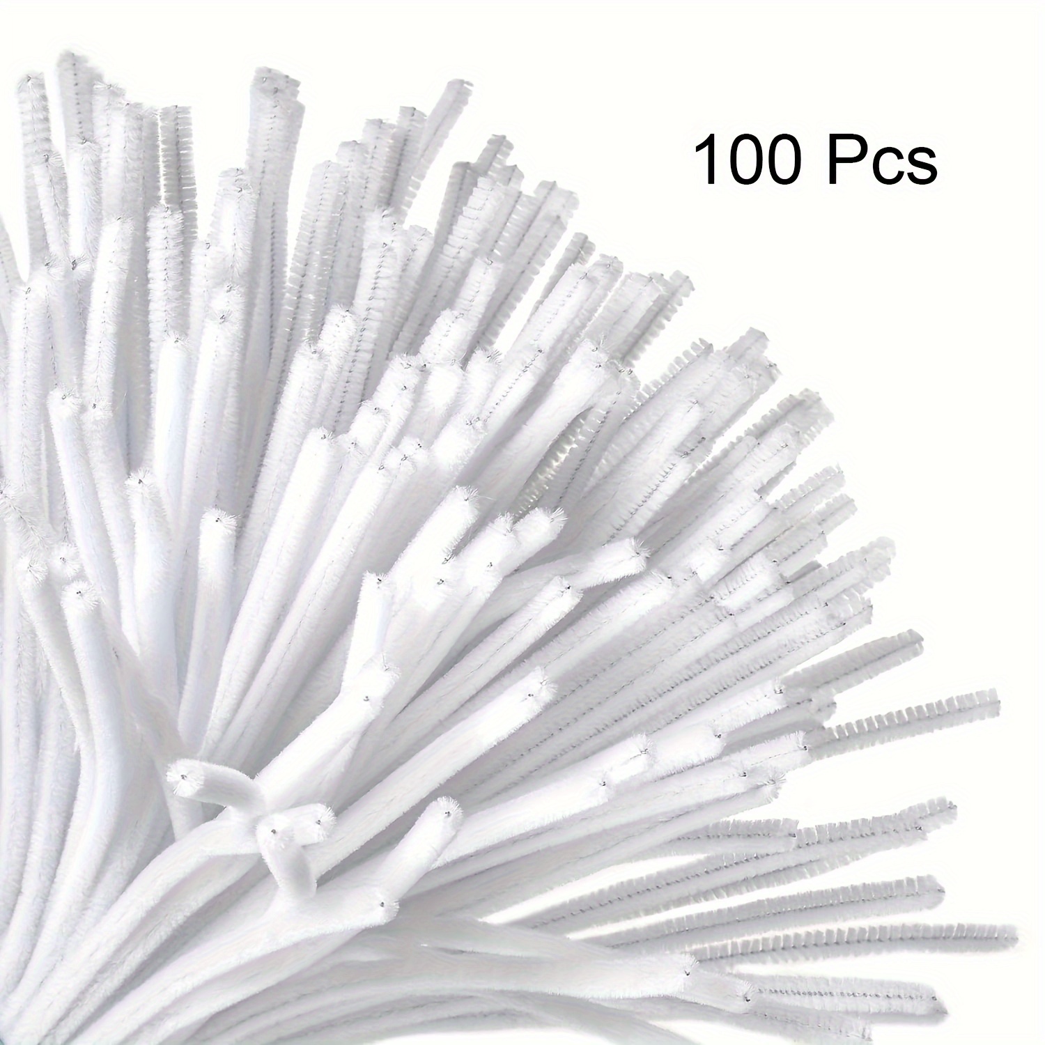 100 Pcs White Pipe Cleaners,Pi - Art Craft Things 评论和价格