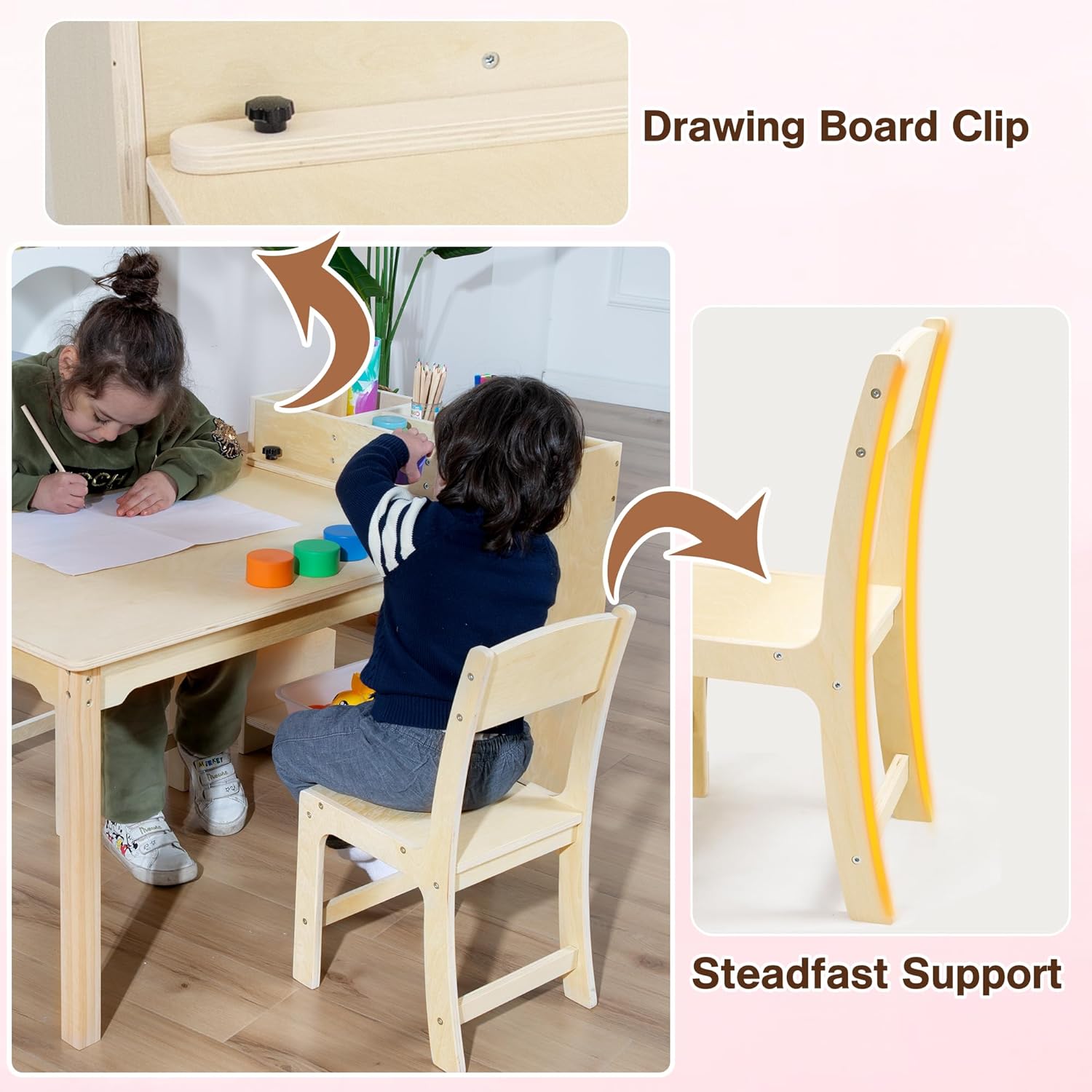 Kids Art Table and Chair Set B - Art Craft Toddler 评论和价格