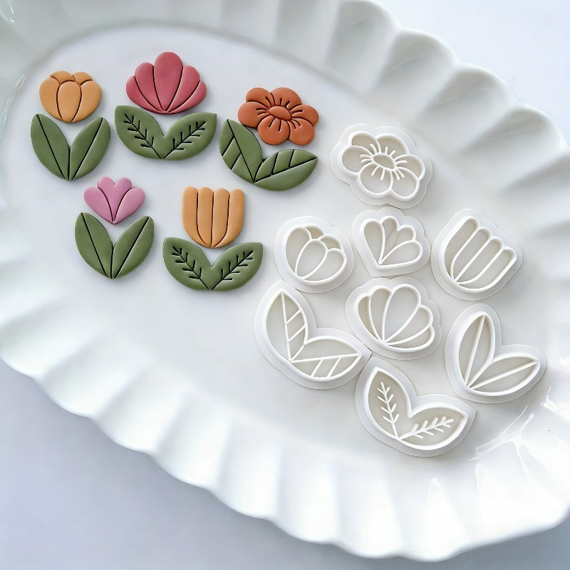8Pcs Floral Leaf Polymer Clay  - Art Craft Leaves 评论和价格