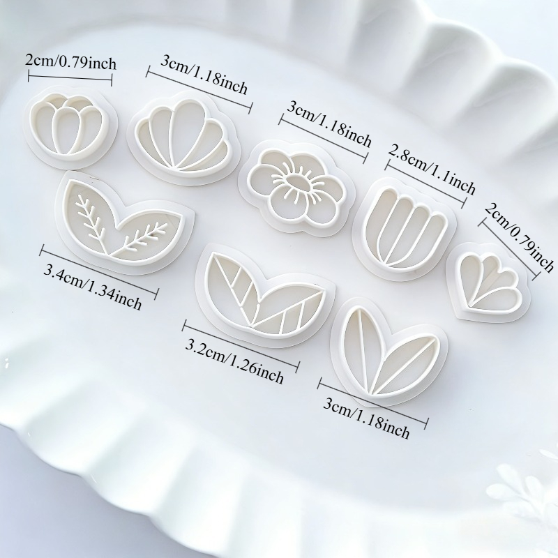 8Pcs Floral Leaf Polymer Clay  - Art Craft Leaves 评论和价格