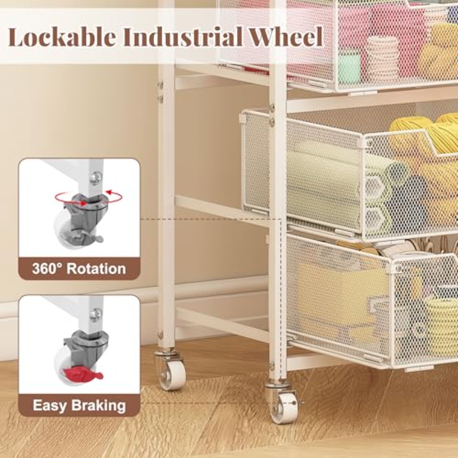 4-Drawer Rolling Storage Cart  - Art Craft And 评论和价格