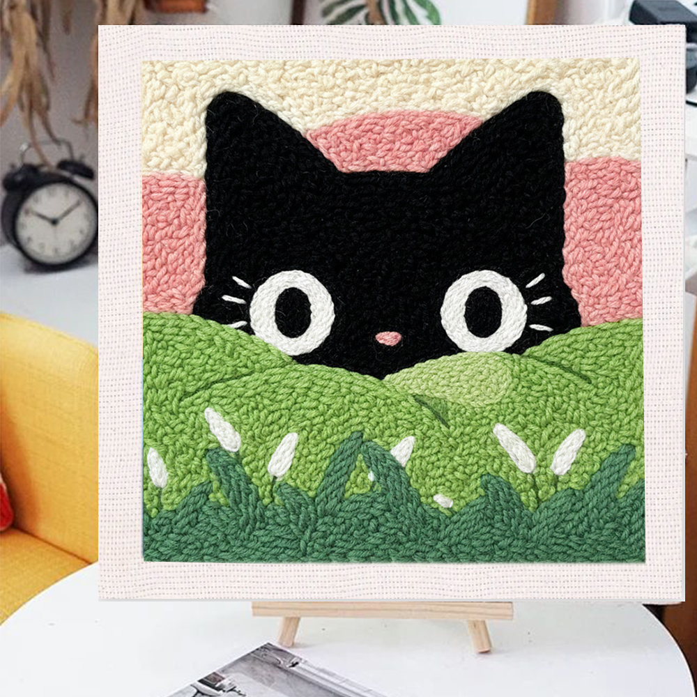 Black Cat Punch Needle Embroid - Art Craft Easy With Paper 评论和价格