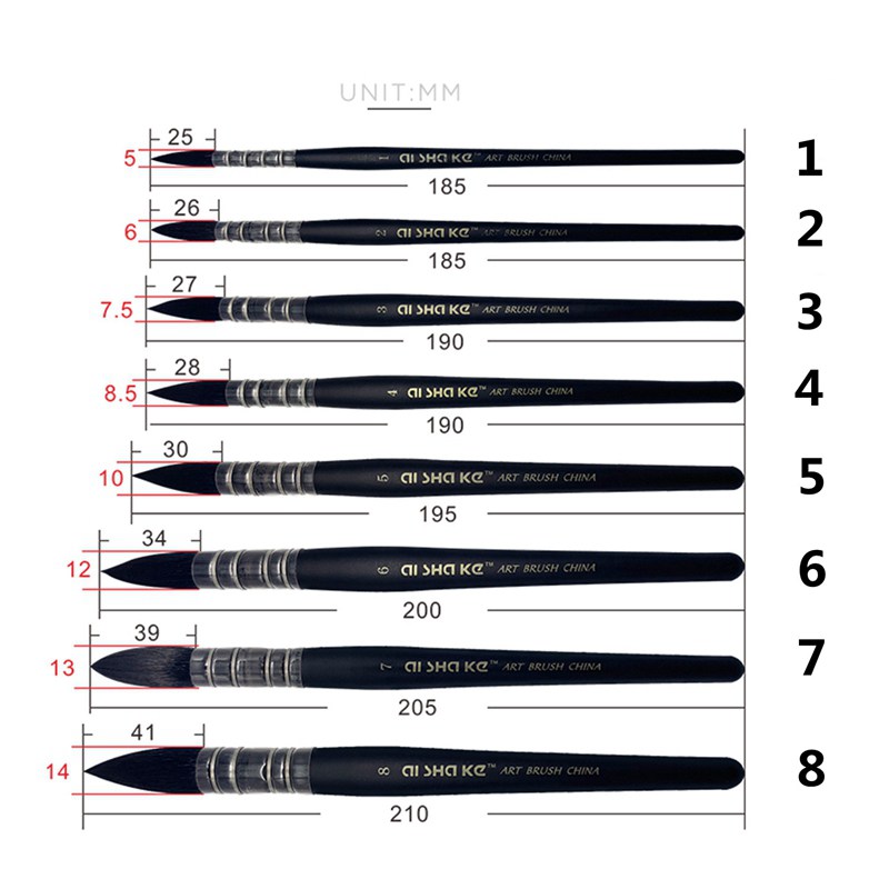 1pc Mop Watercolor Paint Brush - Gouache Paint Set 评论和价格