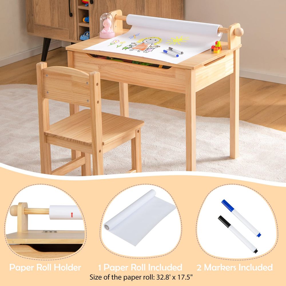 Kids Table and Chair Set, Flip - Art Craft Toddler 评论和价格