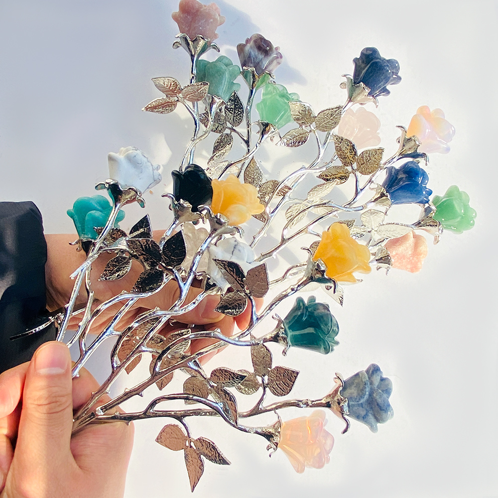 1PC Miniature Natural Crystal  - Art Craft Rose 评论和价格
