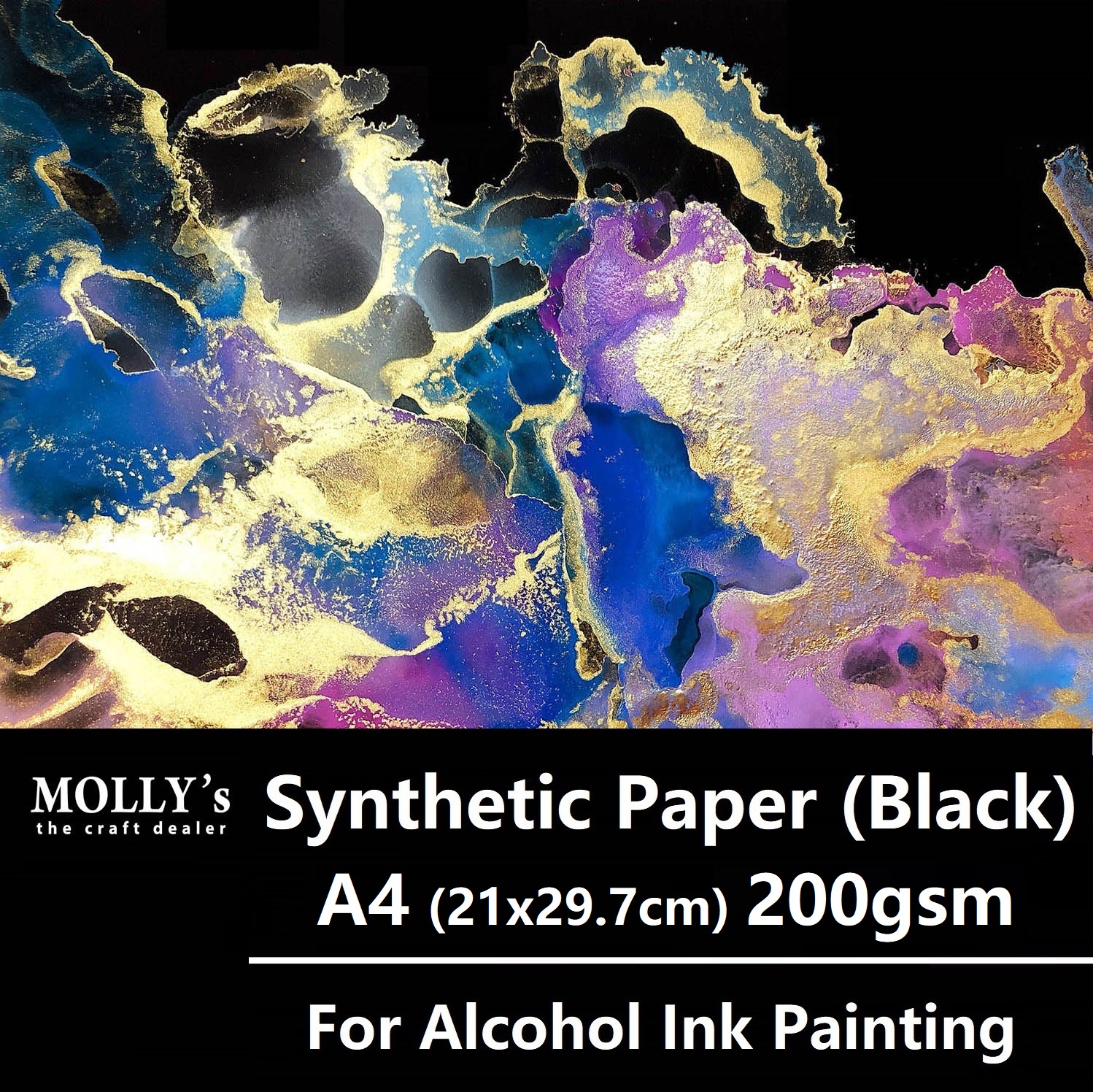 Alcohol Ink Paper A4 Black Smo - Artwork Craft 评论和价格