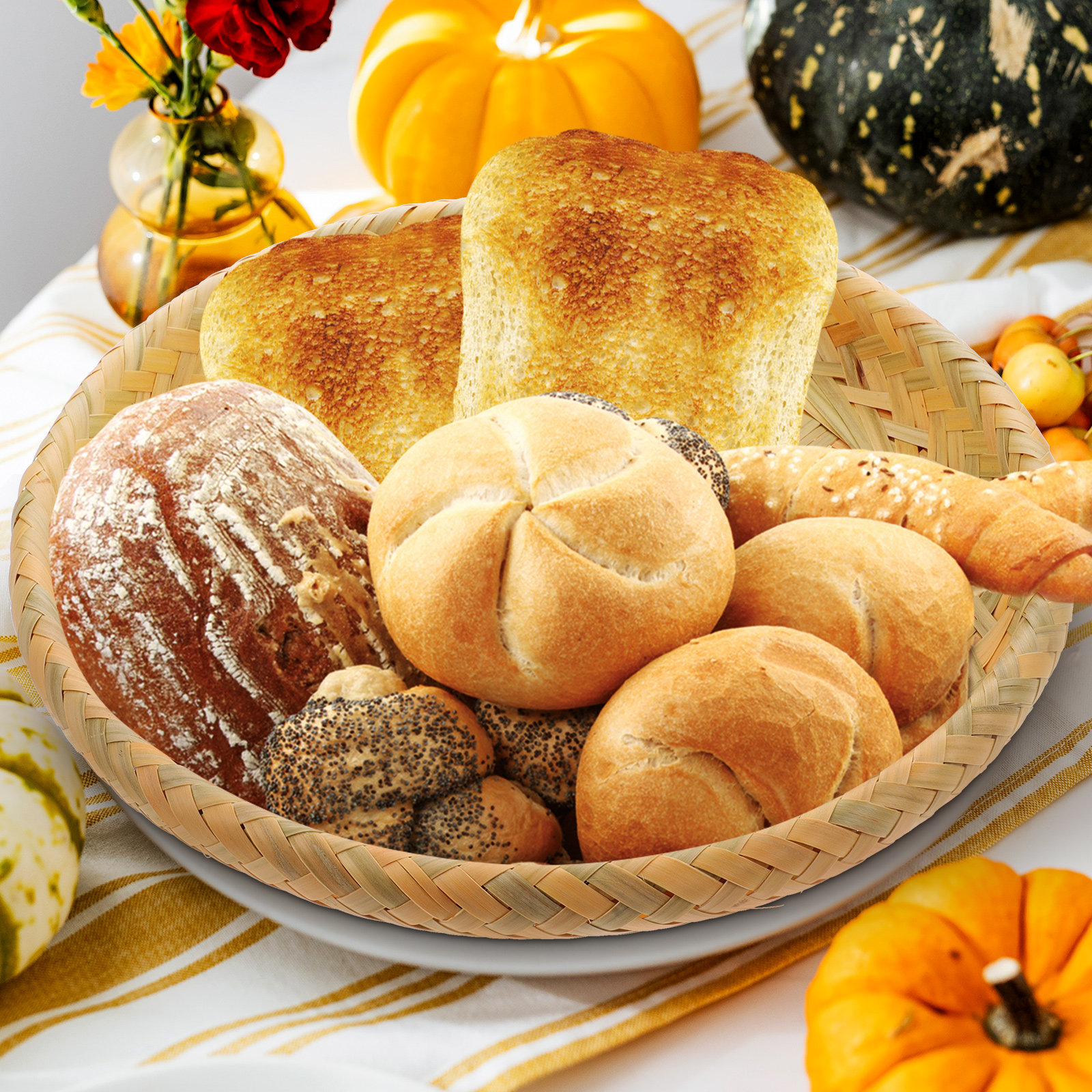 Bamboo Basket Tray Bread Candy - Artwork Craft 评论和价格