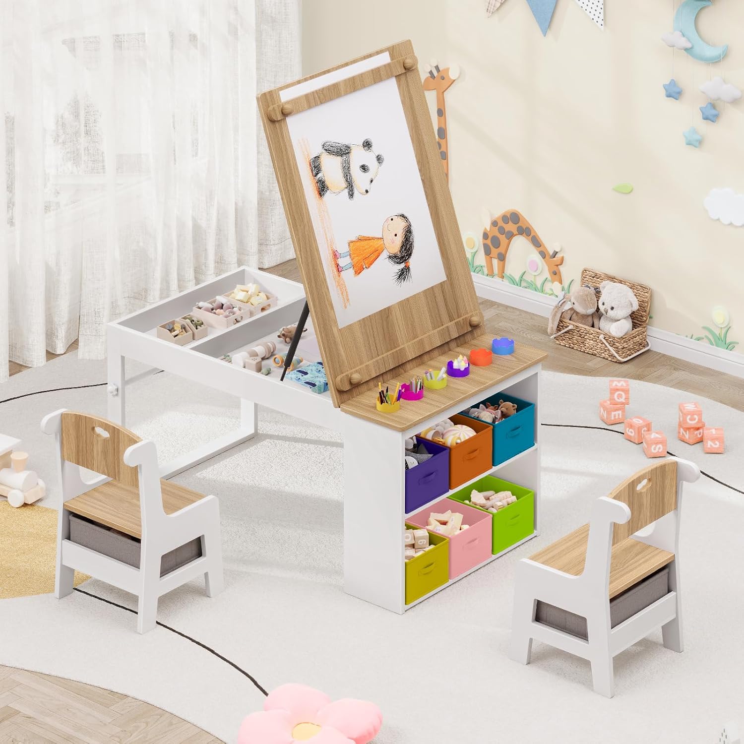 Kids Art Table and Chairs, Tod - Art Craft Toddler 评论和价格