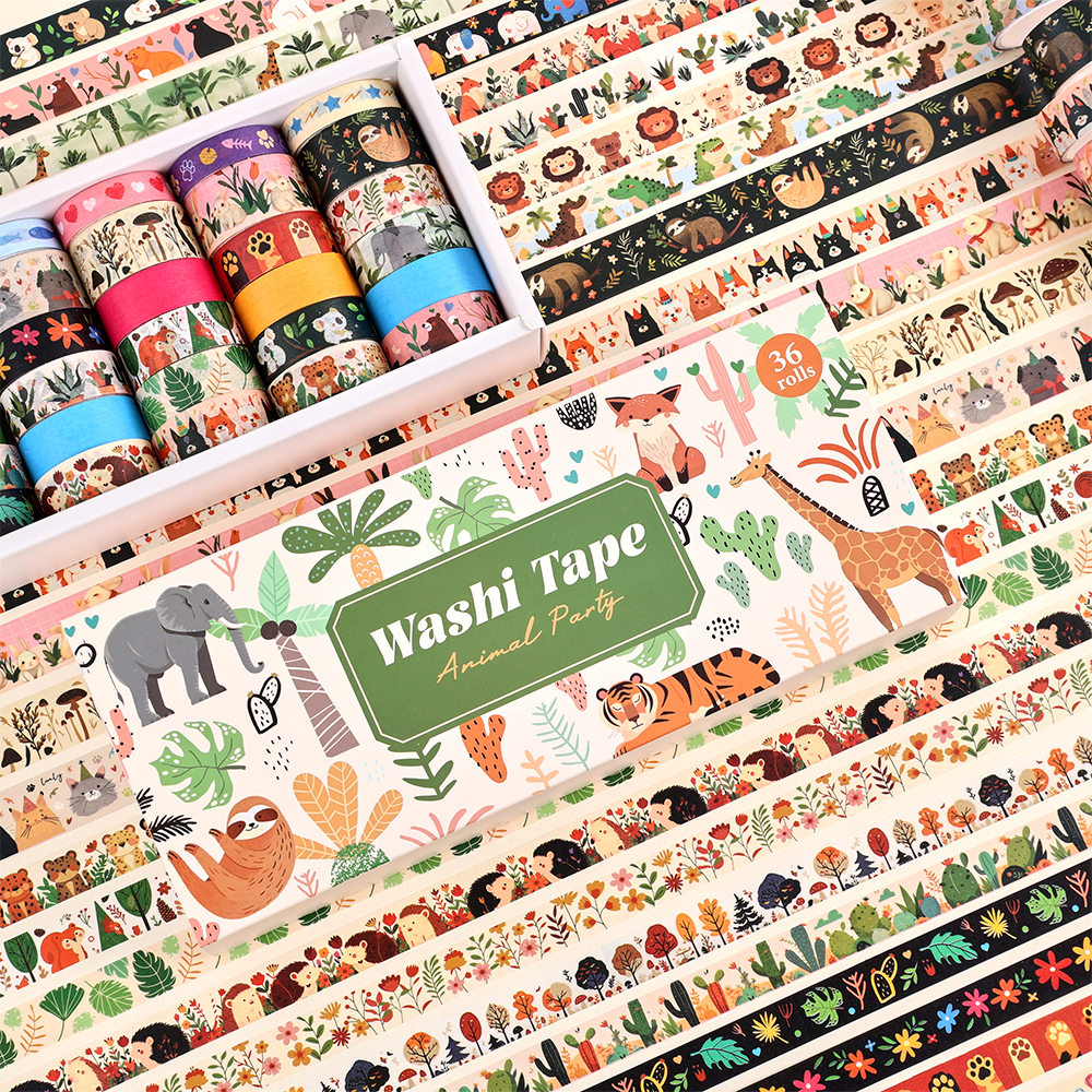 36 Rolls Vintage Animal Party  - Washi Tape Rolls 评论和价格